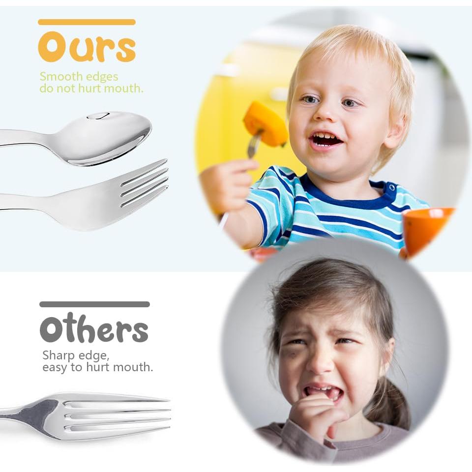 Juego de Utensilios para Niños FUNNUO 4 Piezas Acero Inoxidable