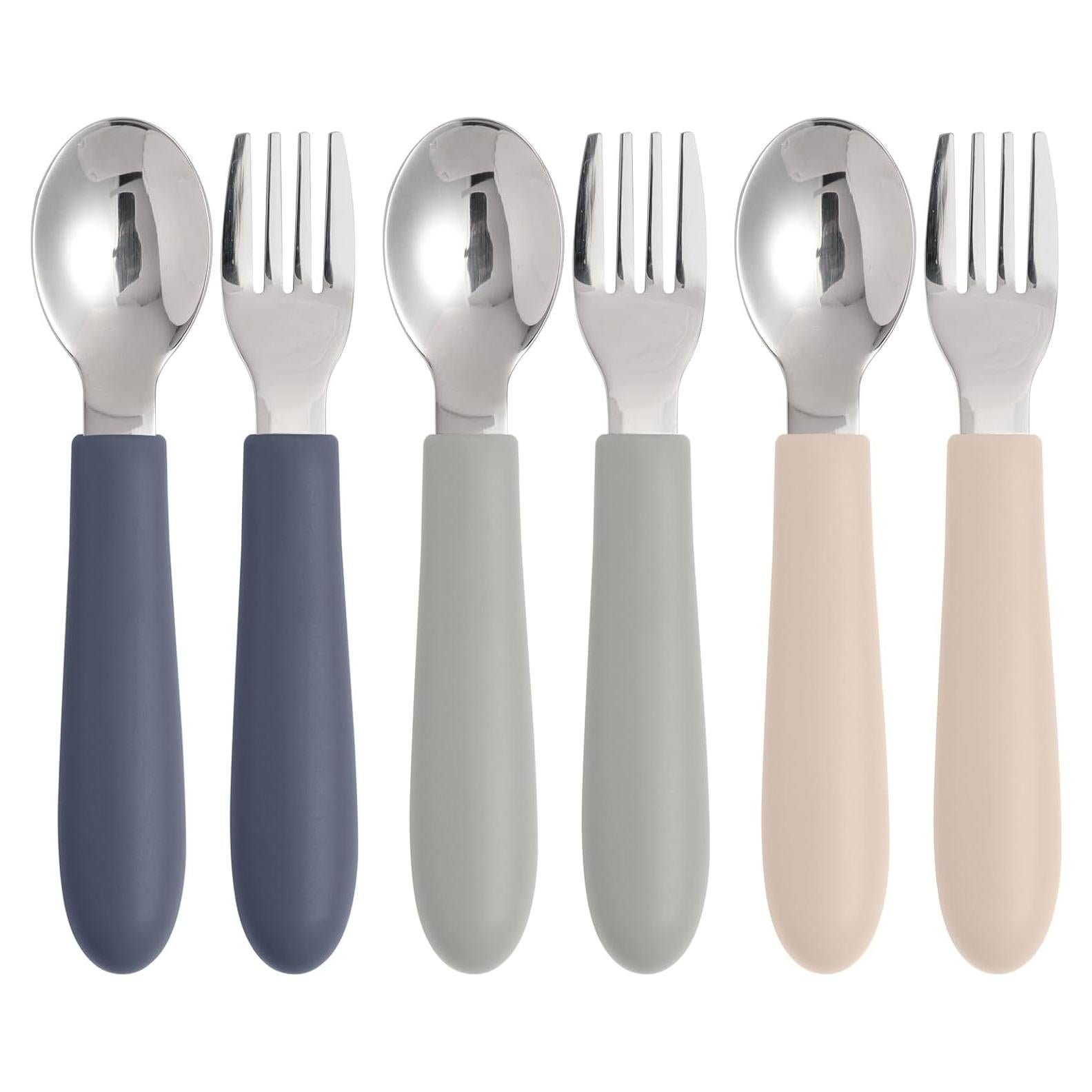 Set de Utensilios para Niños Eascrozn 6 Piezas Silicona Acero Inoxidable