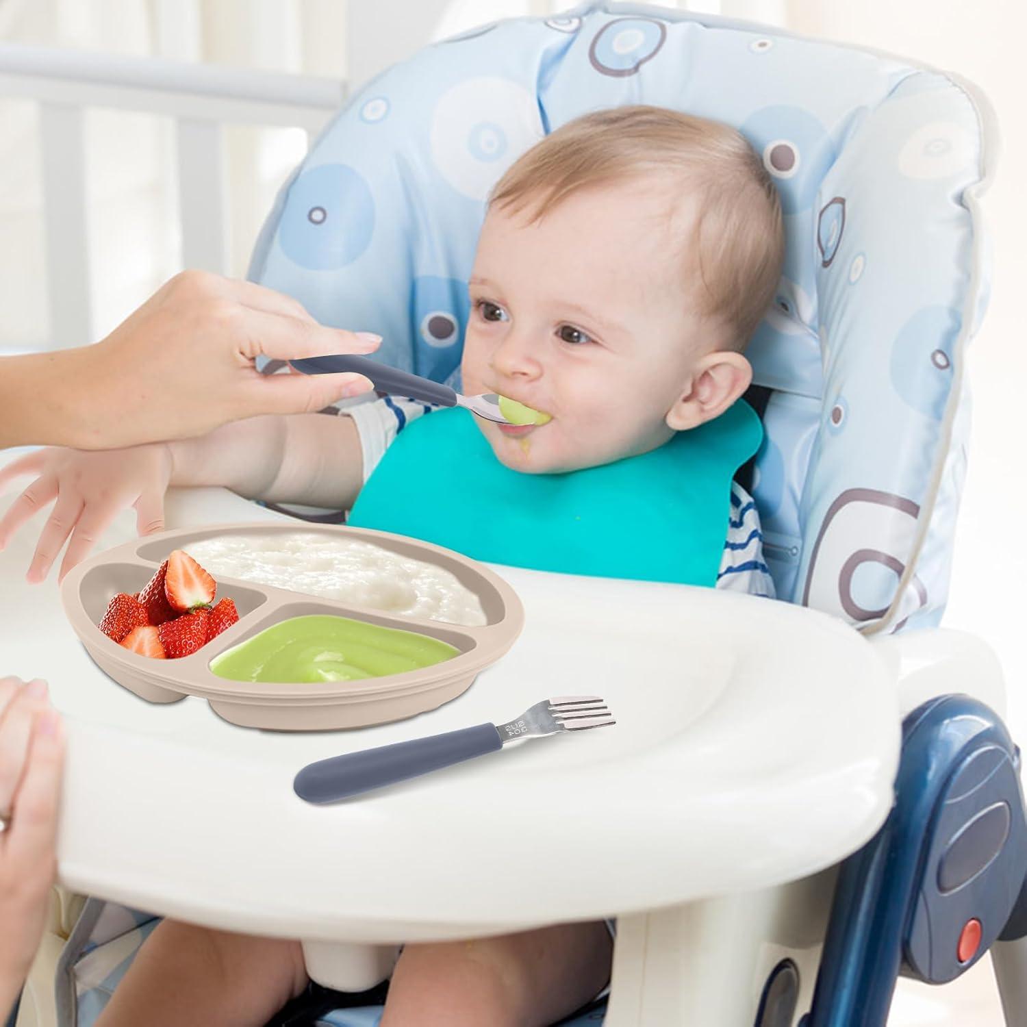 Set de Utensilios para Niños Eascrozn 6 Piezas Silicona Acero Inoxidable