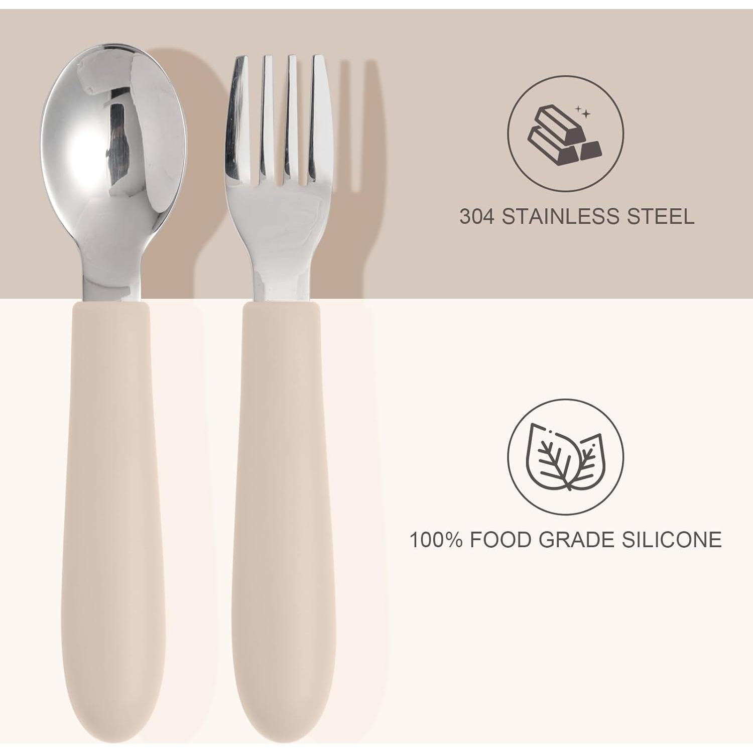 Set de Utensilios para Niños Eascrozn 6 Piezas Silicona Acero Inoxidable