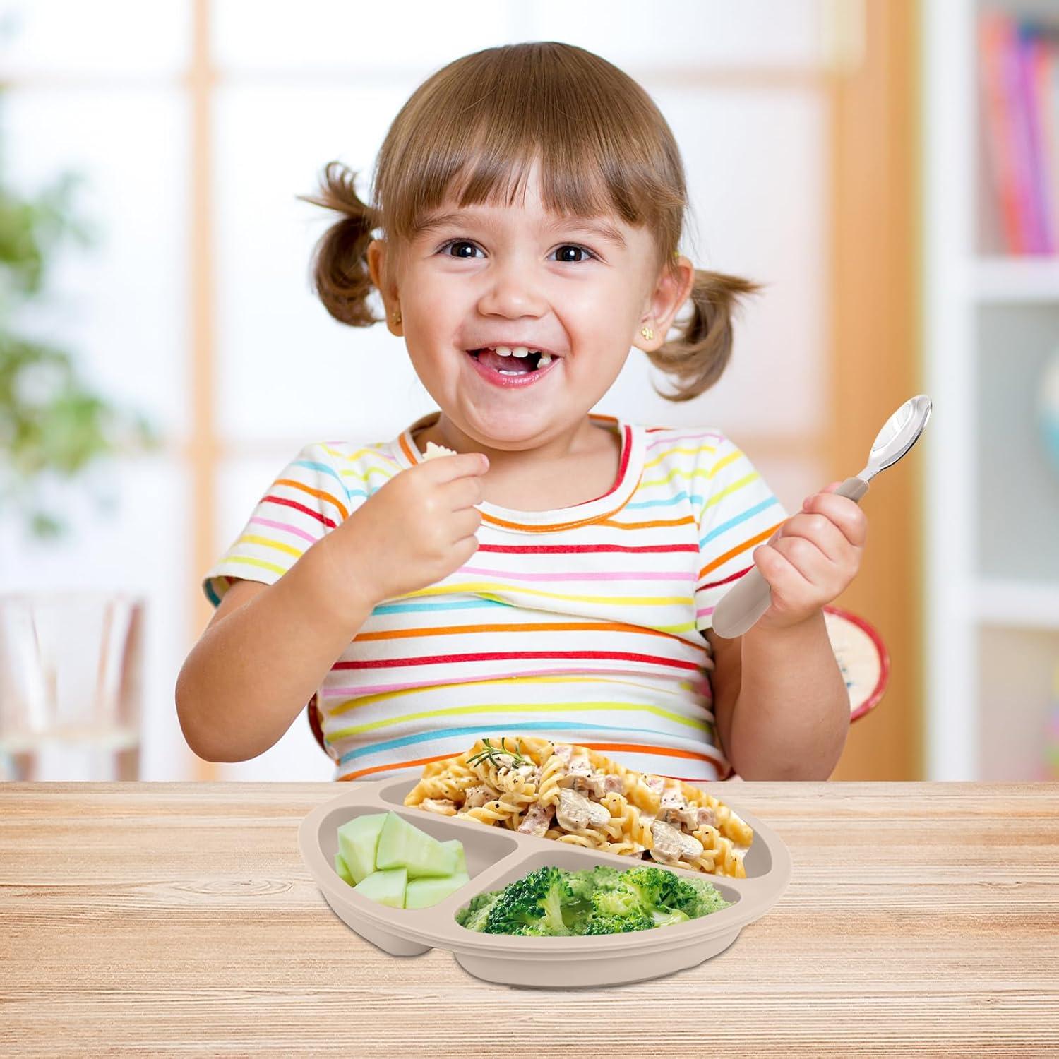 Set de Utensilios para Niños Eascrozn 6 Piezas Silicona Acero Inoxidable