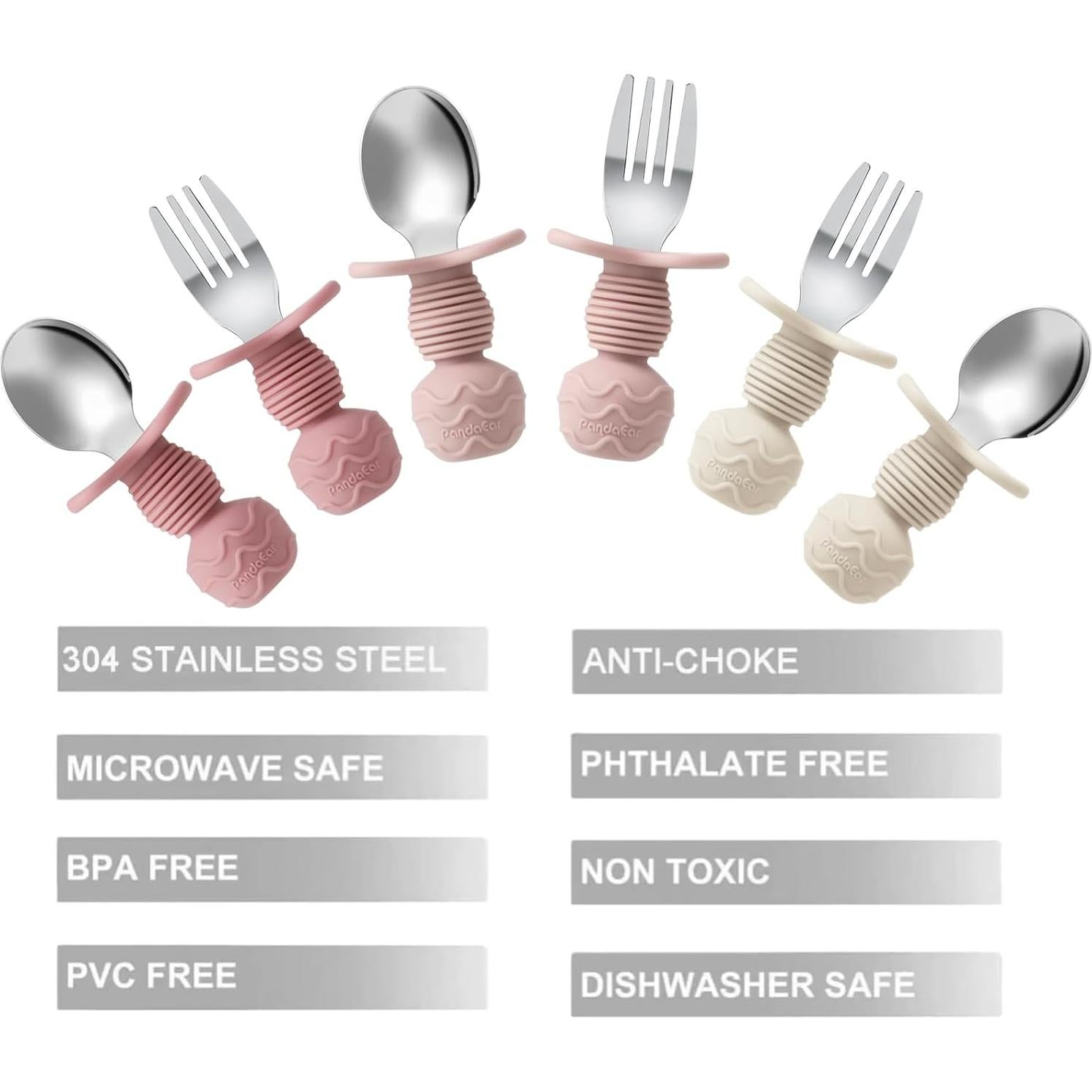 Set de Alimentación PandaEar 6 Piezas Acero Inoxidable Bebés