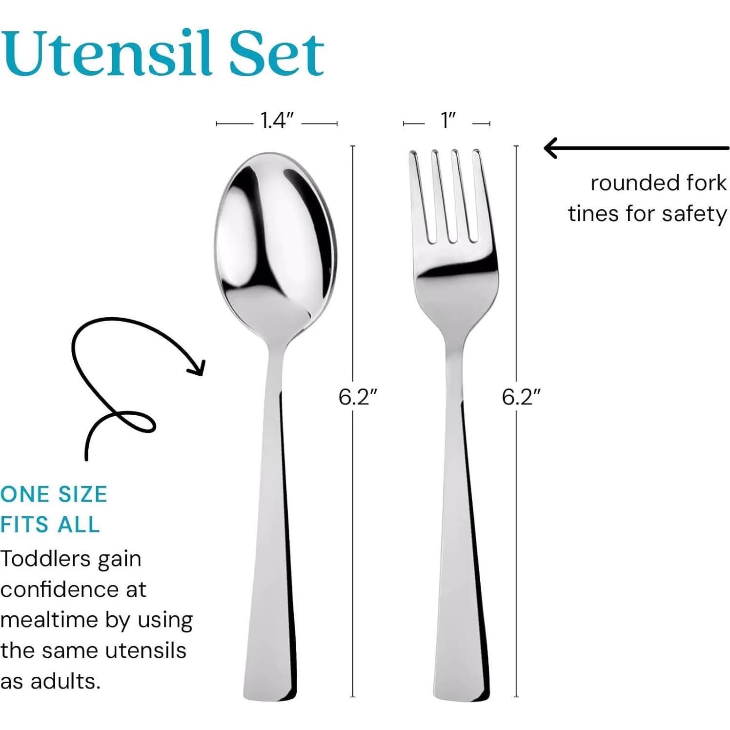 Juego de Cubiertos para Niños Ahimsa - Acero Inoxidable 2 Piezas