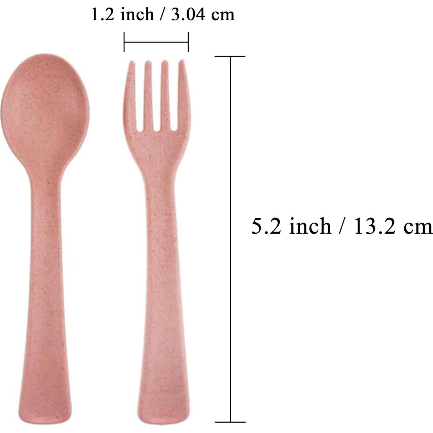 Juego de Cubiertos para Bebés Boieo - 6 Piezas de Paja de Trigo