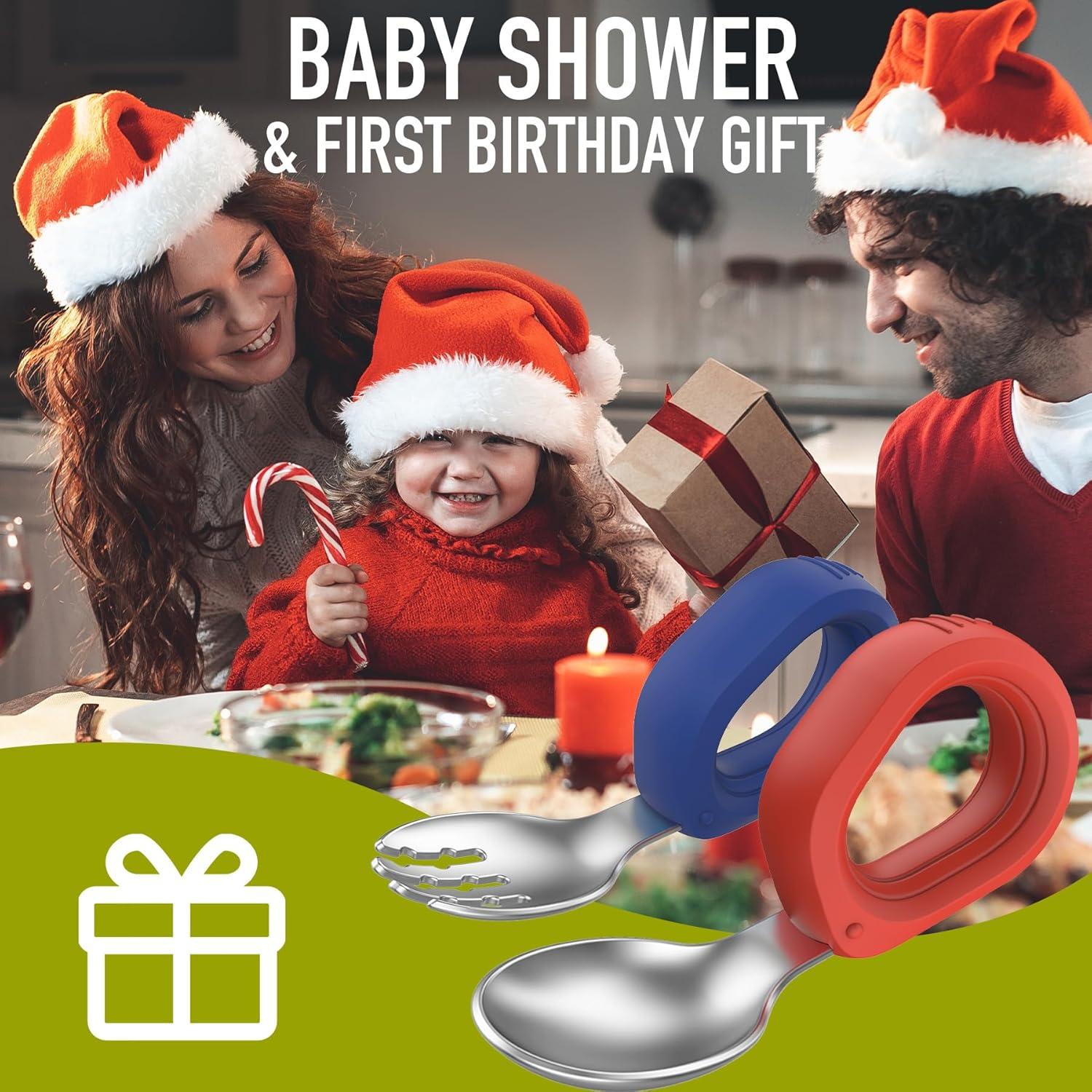 Juego de Cubiertos para Niños Yimido - Tenedor y Cuchara Acero Inoxidable