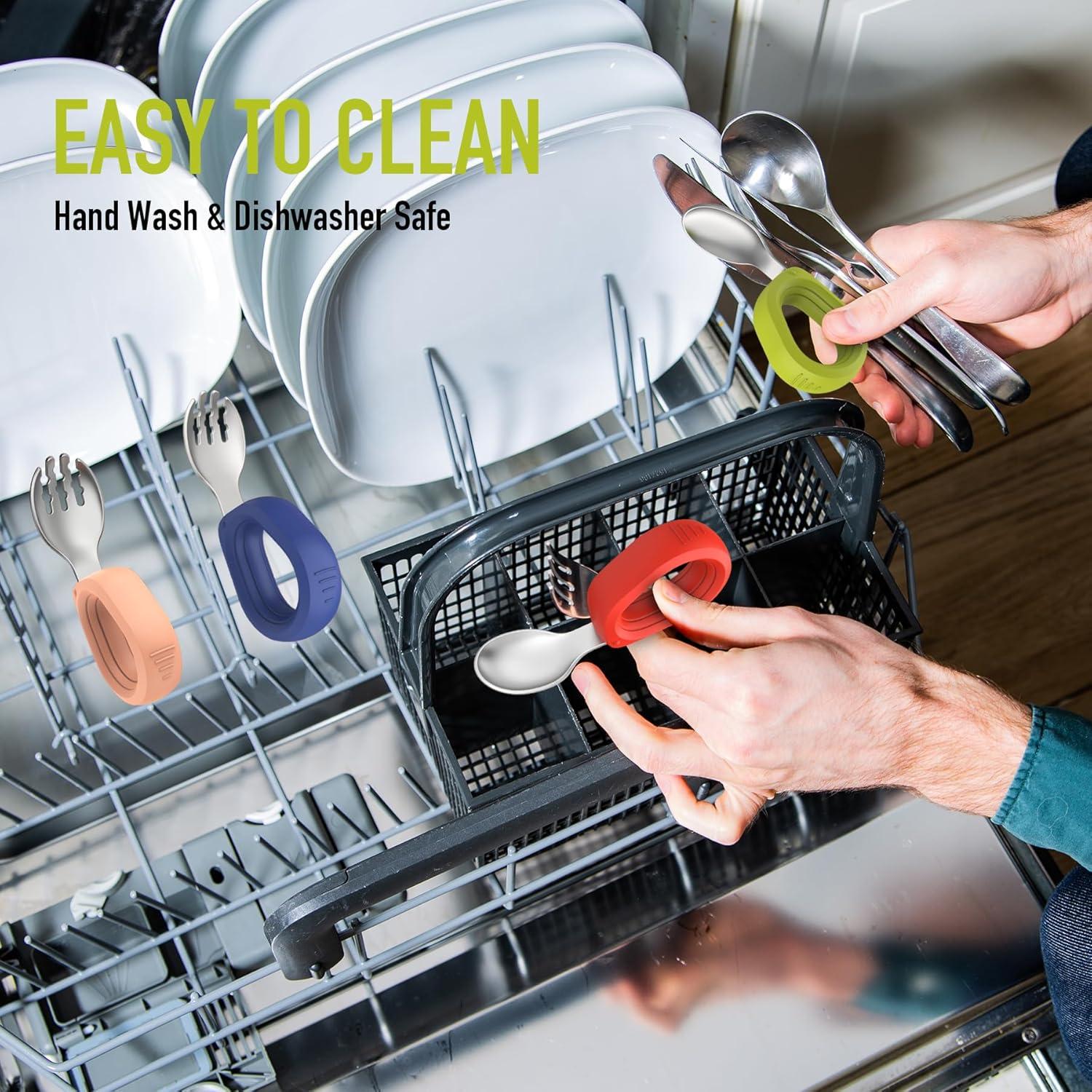 Juego de Cubiertos para Niños Yimido - Tenedor y Cuchara Acero Inoxidable