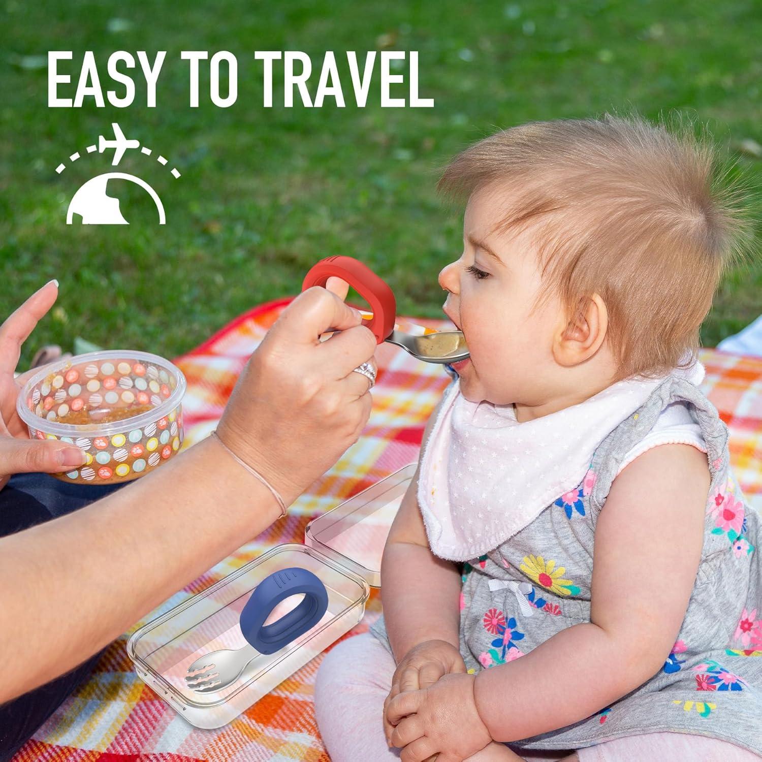 Juego de Cubiertos para Niños Yimido - Tenedor y Cuchara Acero Inoxidable