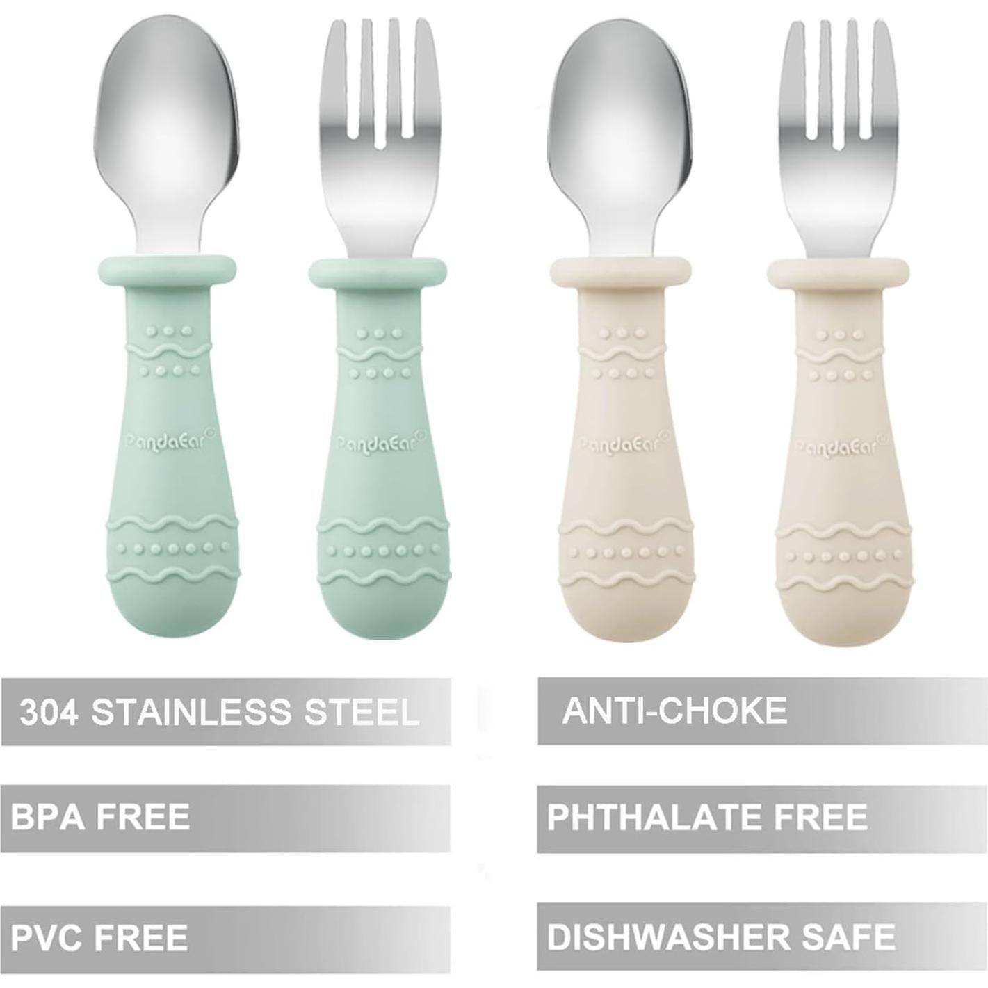 Set de Alimentación PandaEar para Bebés - 2 Platos y Utensilios