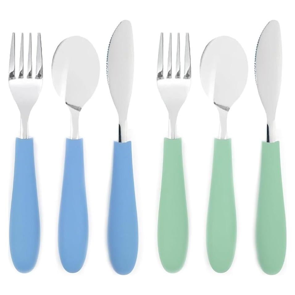 Cubiertos para Niños Elk y Amigos - 6 Piezas con Mango de Silicona
