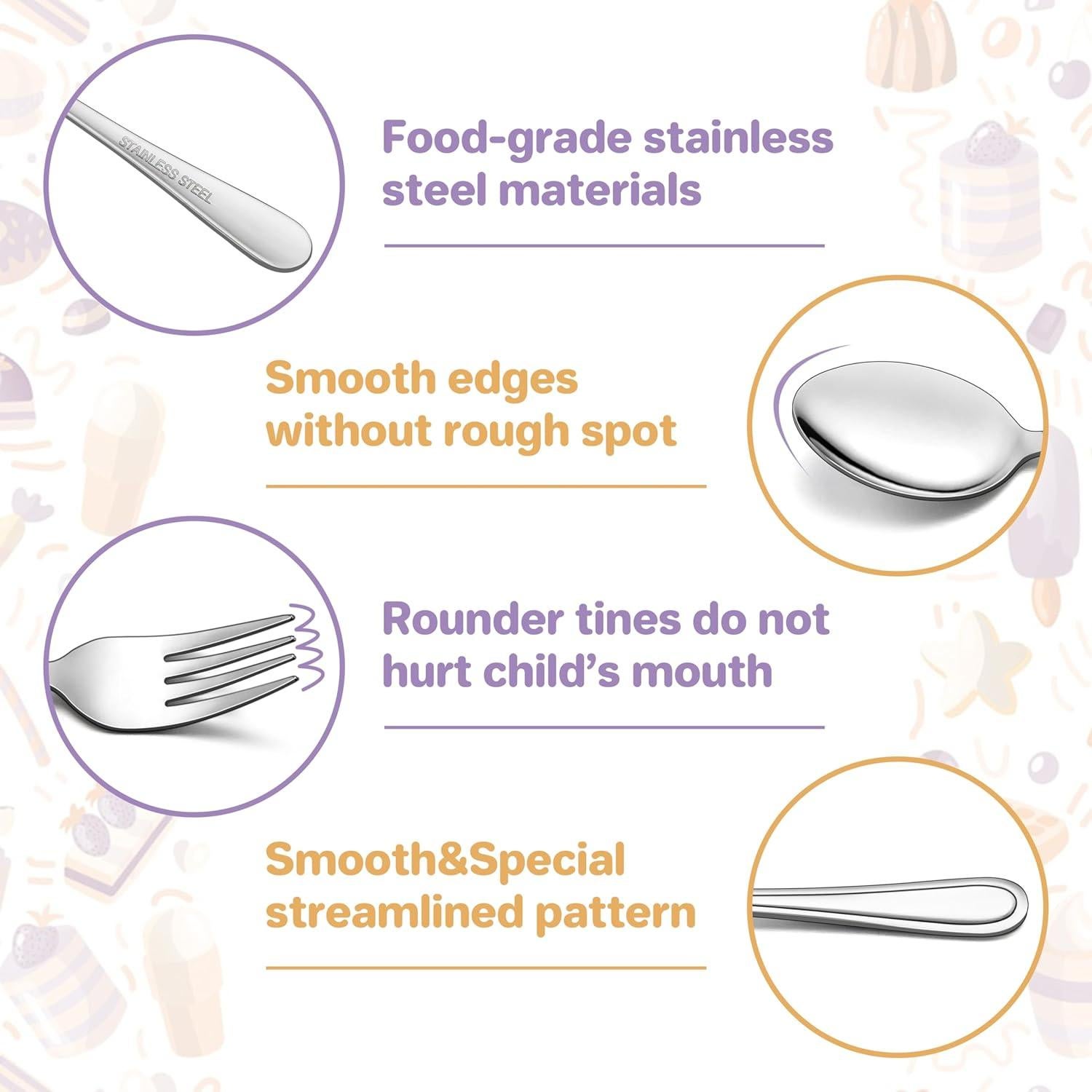 Juego de Cubiertos para Niños HaWare 10 Piezas Acero Inoxidable