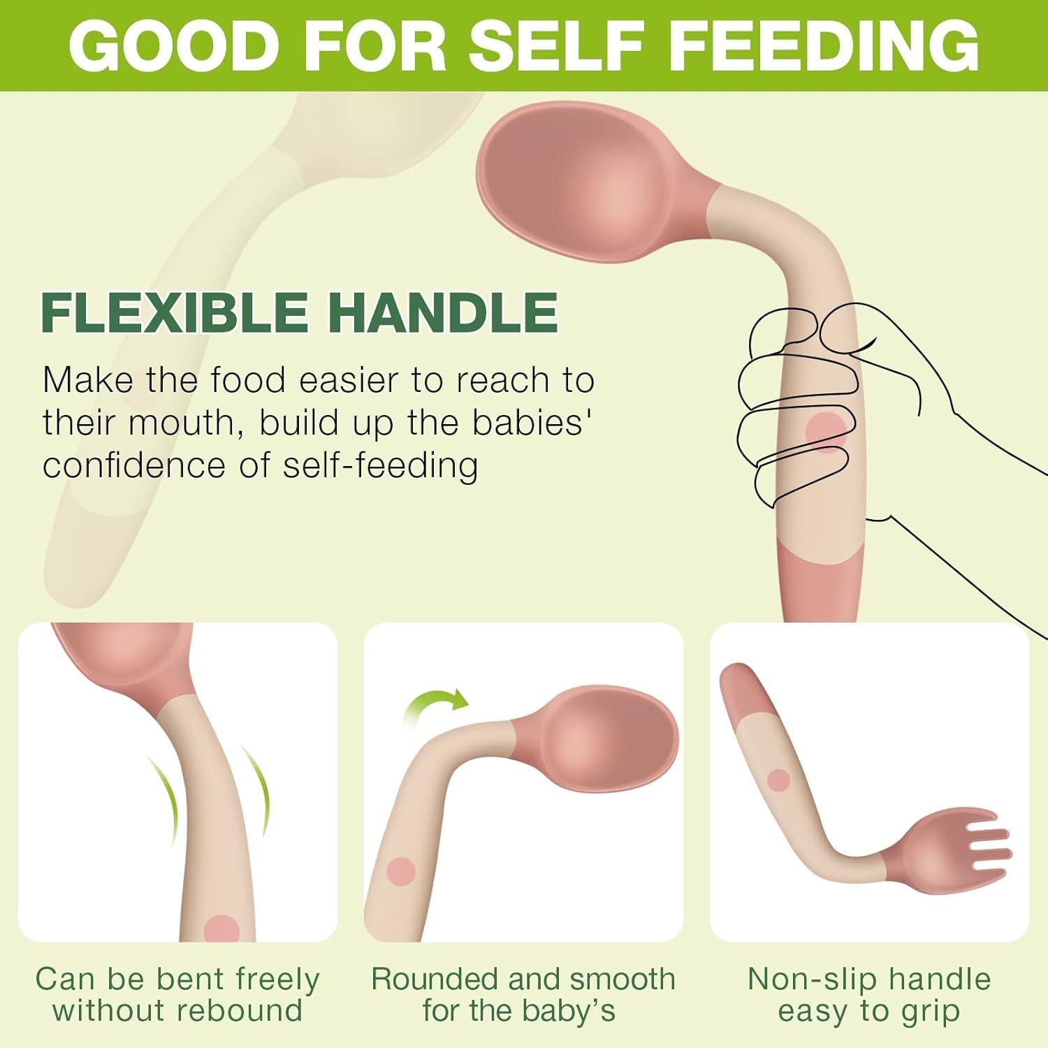 Juego de Utensilios de Silicona para Niños CHENGU - 3 Piezas