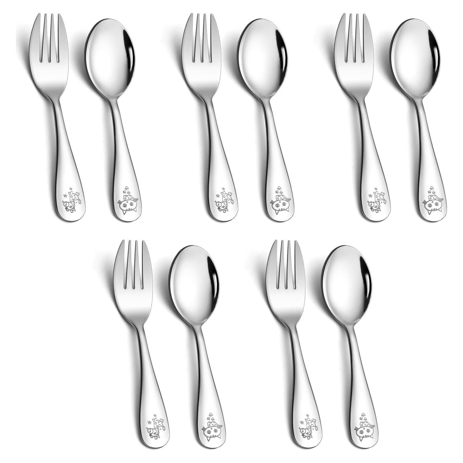 Set de Cubiertos para Niños LIANYU 10 Piezas Acero Inoxidable