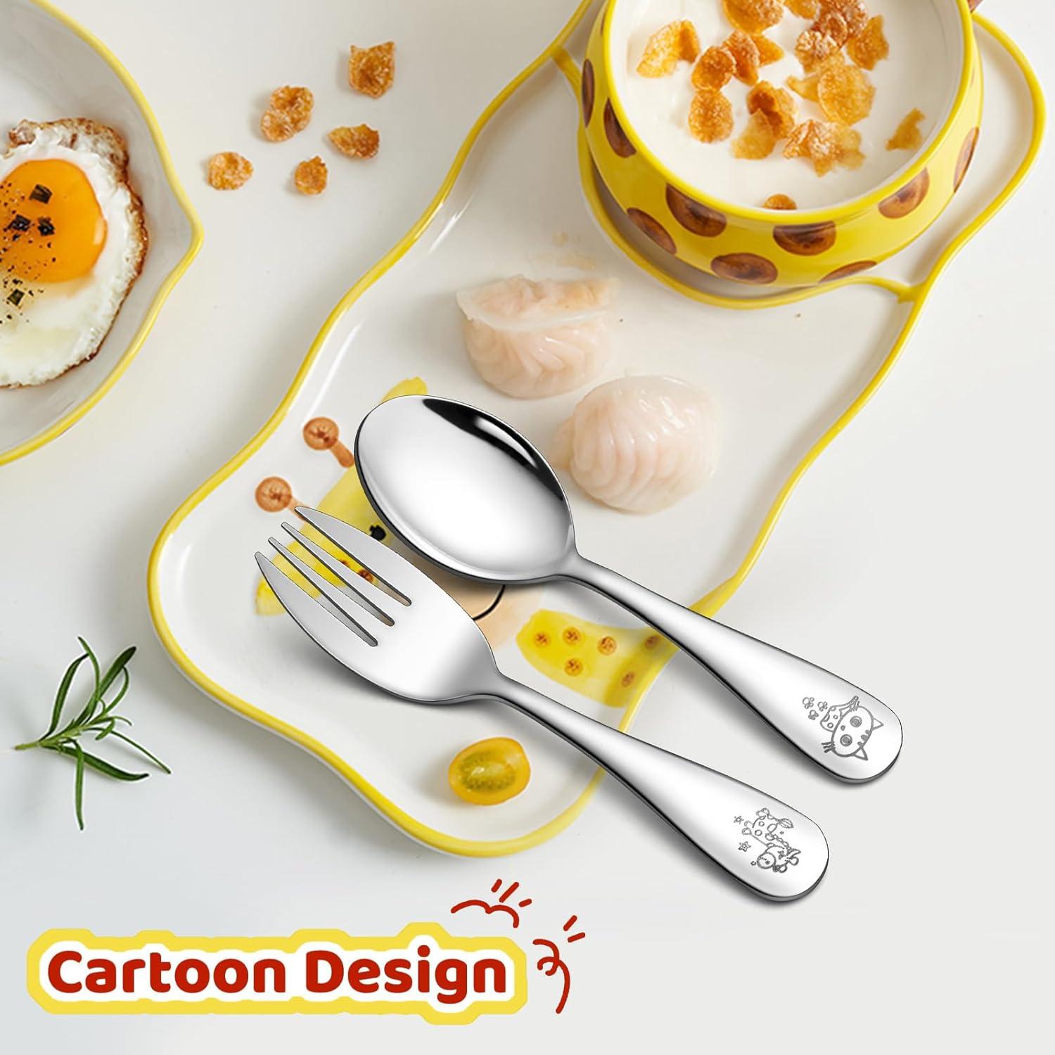 Set de Cubiertos para Niños LIANYU 10 Piezas Acero Inoxidable