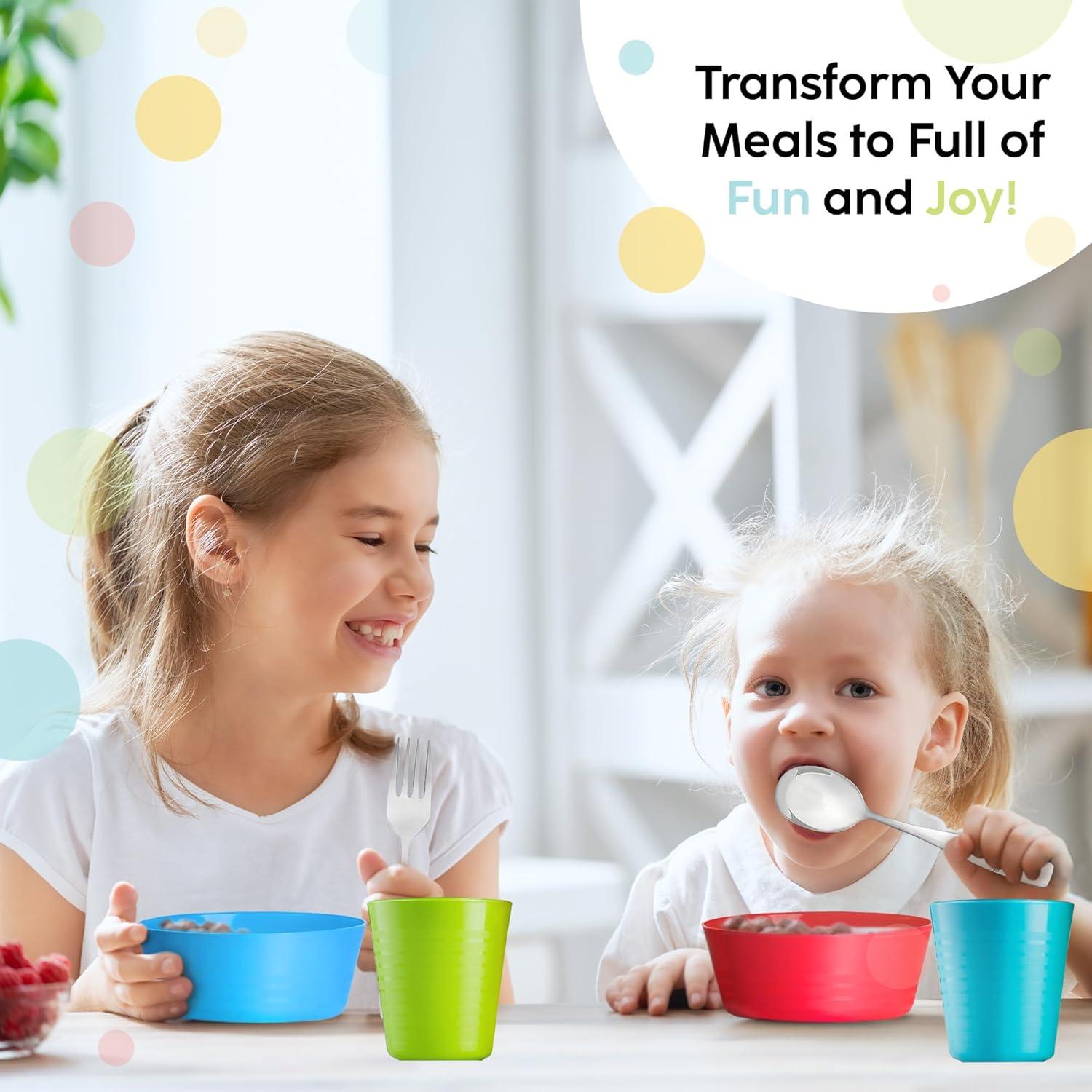 Juego de Cubiertos de Acero Inoxidable Plaskidy para Niños 10 Piezas