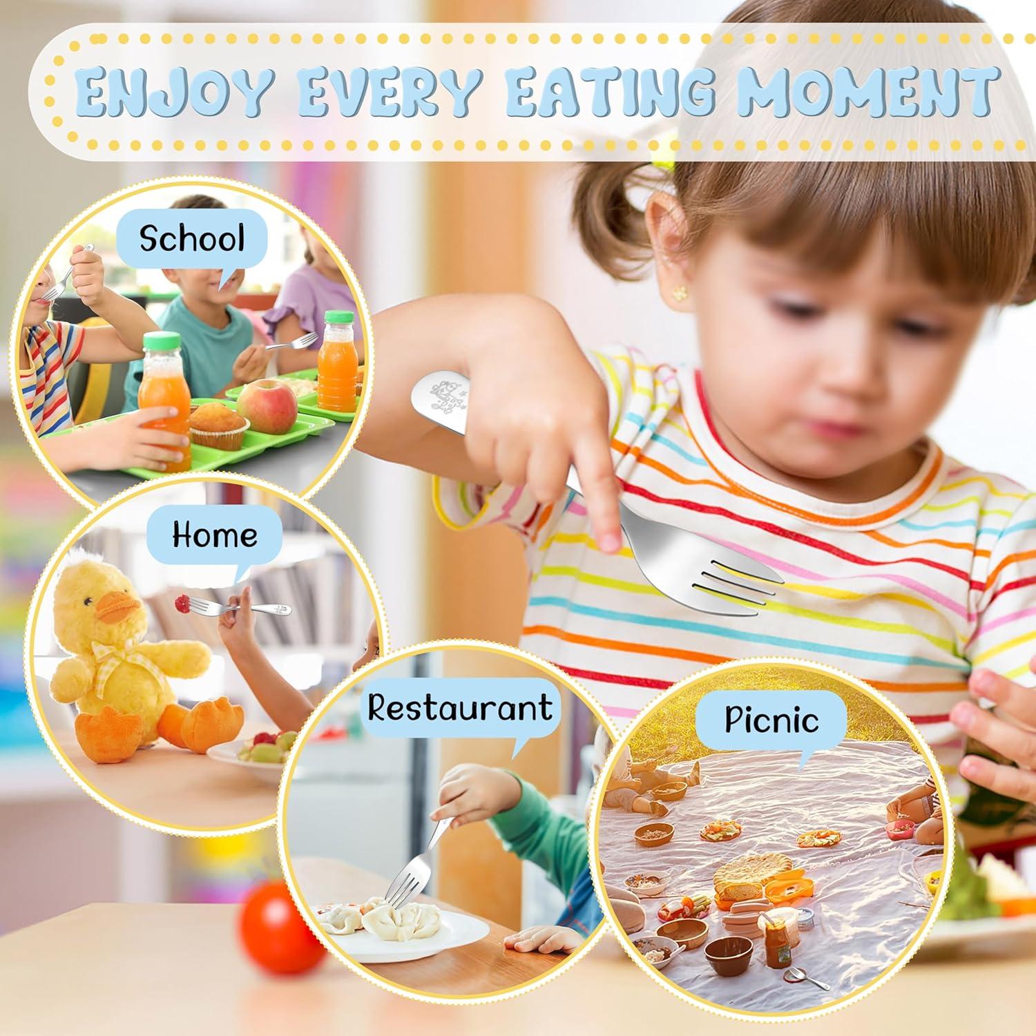 Juego de 6 Tenedores para Niños TeamFar - Acero Inoxidable Seguro