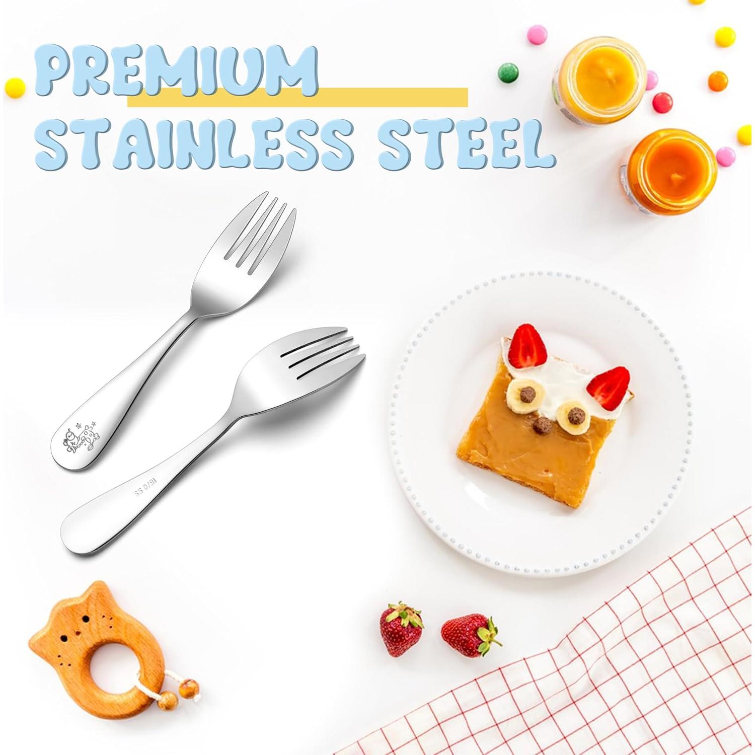 Juego de 6 Tenedores para Niños TeamFar - Acero Inoxidable Seguro