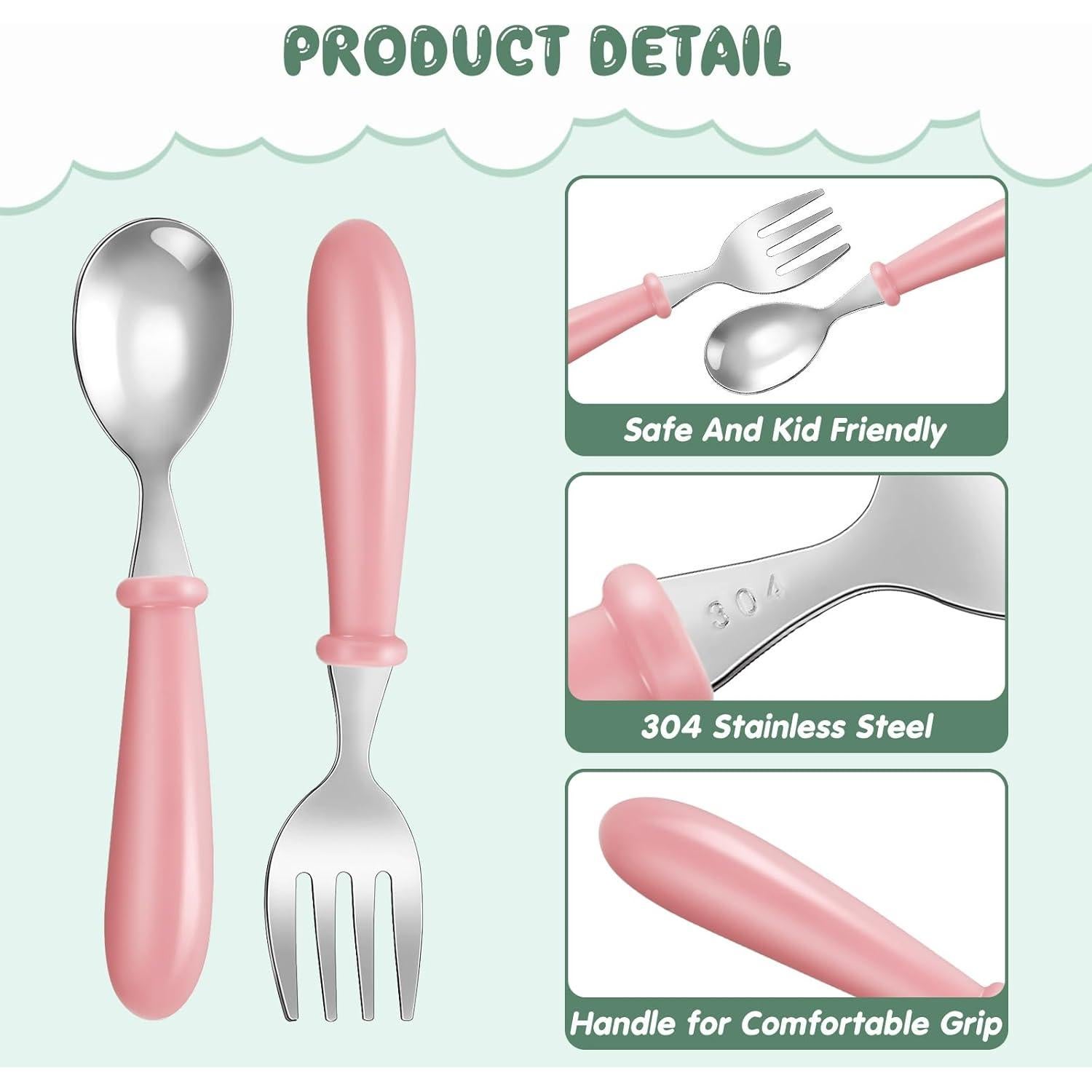 Set de Utensilios para Niños Dandat 48 Piezas Acero Inoxidable