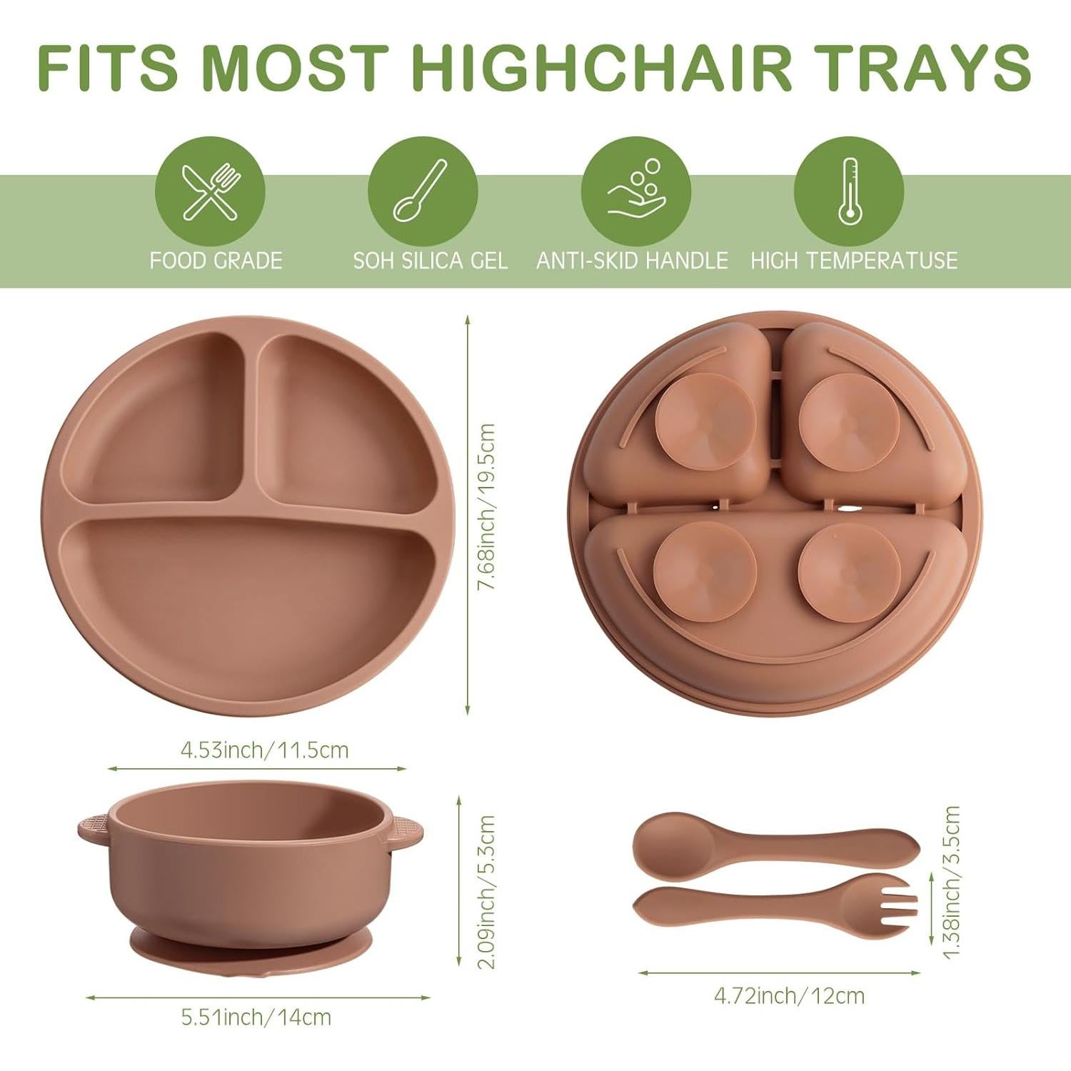 Conjunto de Alimentación Dandat 24 Piezas Silicona Bebés