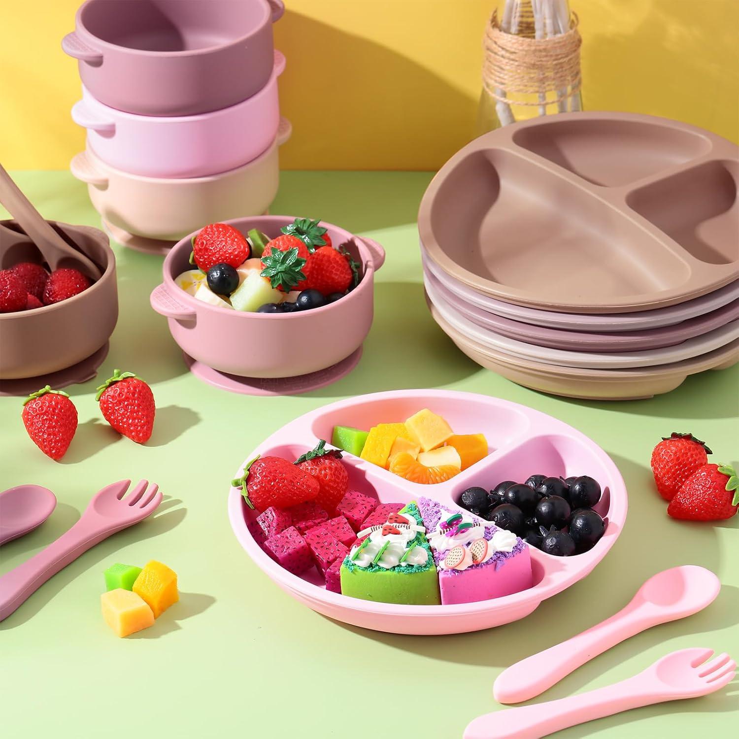 Conjunto de Alimentación Dandat 24 Piezas Silicona Bebés