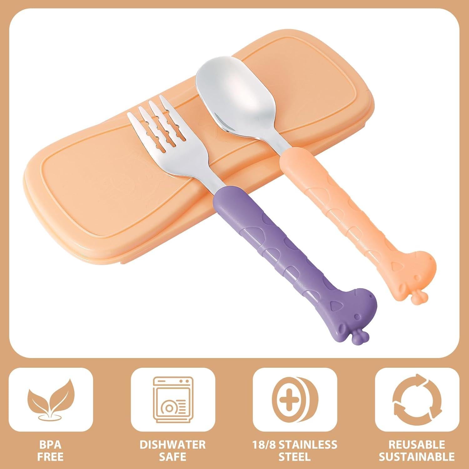 Juego de Utensilios para Niños Lohodo 3 Piezas Acero Inoxidable