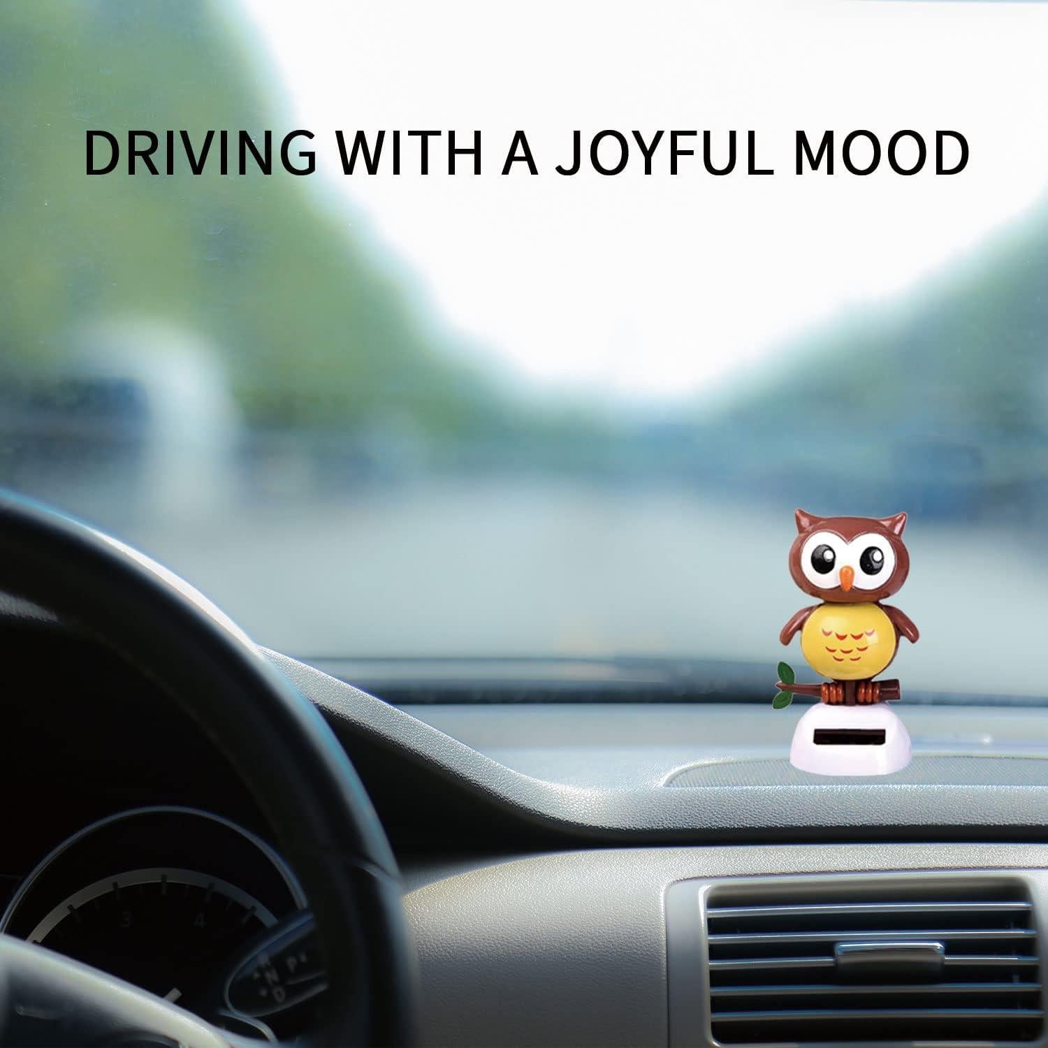 Figura Solar Búho Bailarín YDEROD - Decoración Coche 6.4x6.1 cm