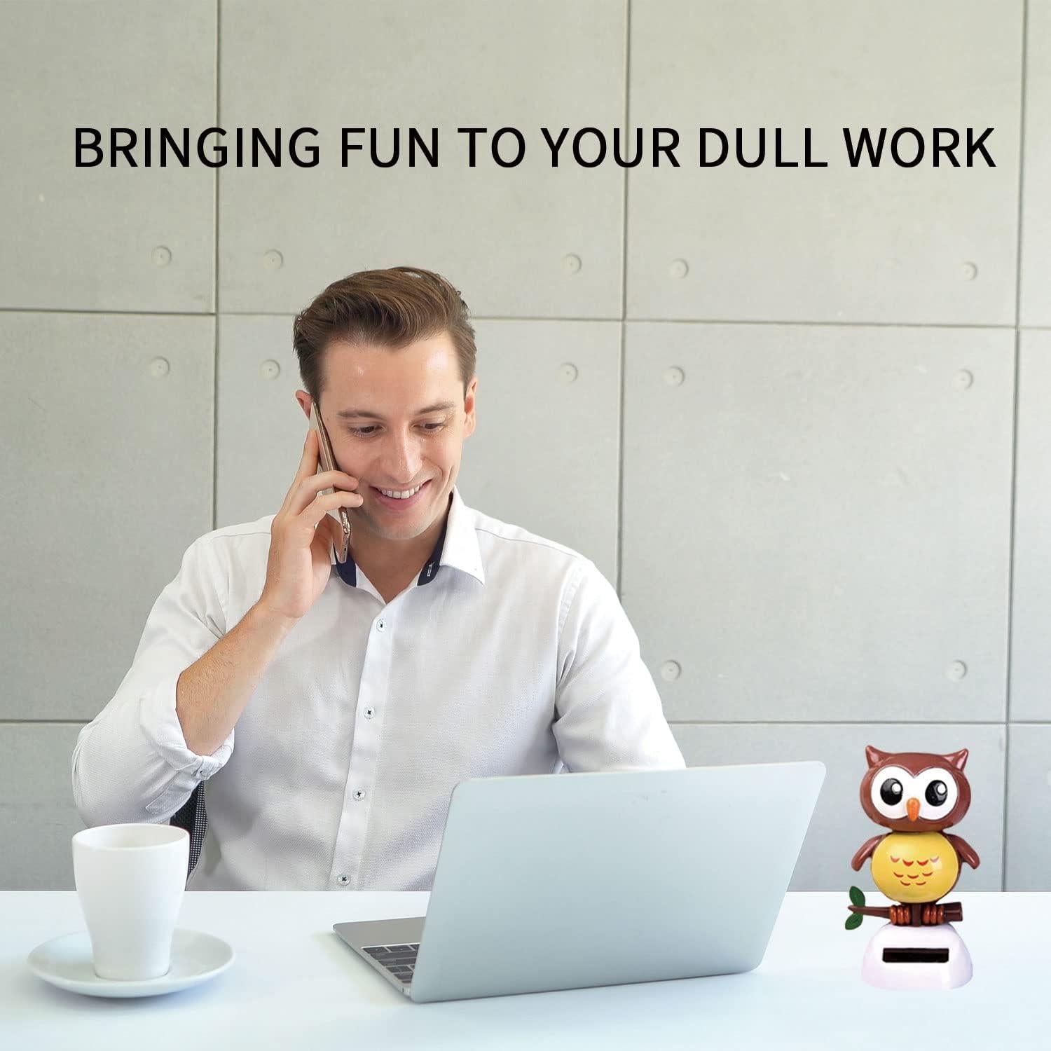 Figura Solar Búho Bailarín YDEROD - Decoración Coche 6.4x6.1 cm