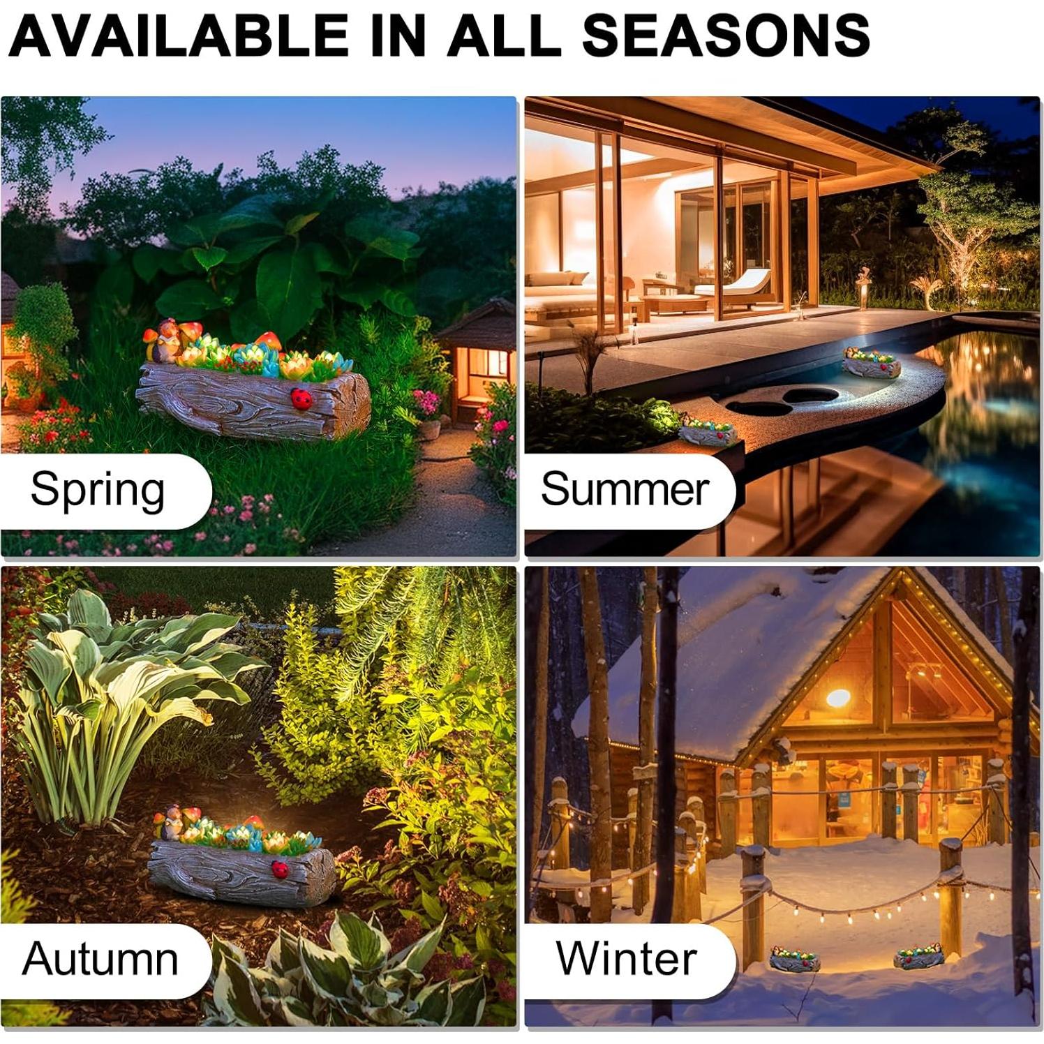 Luz Solar de Jardín ZQQLITE - Suculenta en Toco 25.4 cm