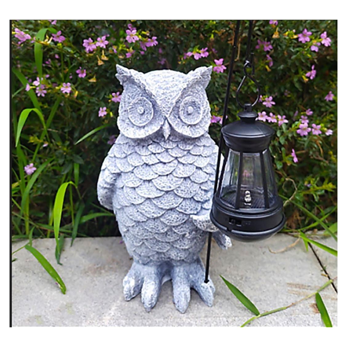 Estatua de Búho de Jardín ILYISFMTY con Luz Solar 21.6cm