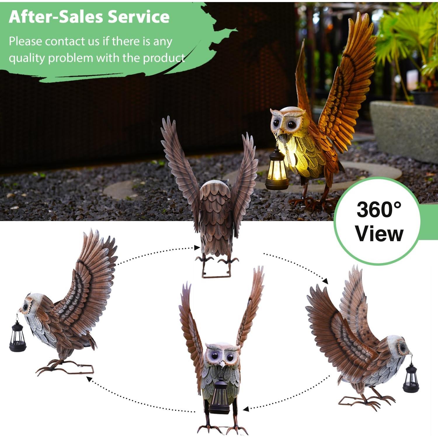 Estatua de Búho de Jardín Goodeco con Linterna Solar 53 cm