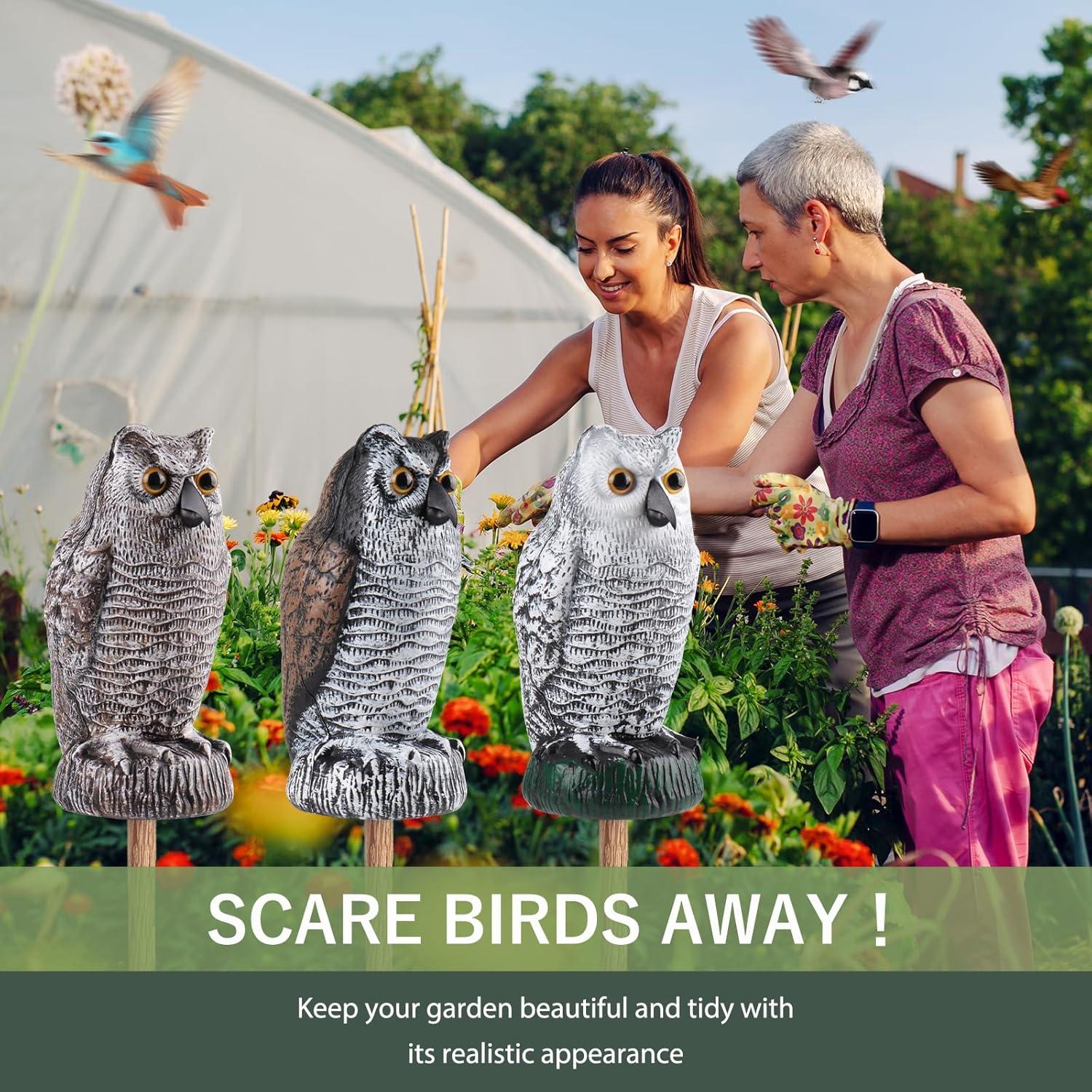 Estatua de Búho Falso Lomrsiul - 3 Paquetes, 20.5 cm