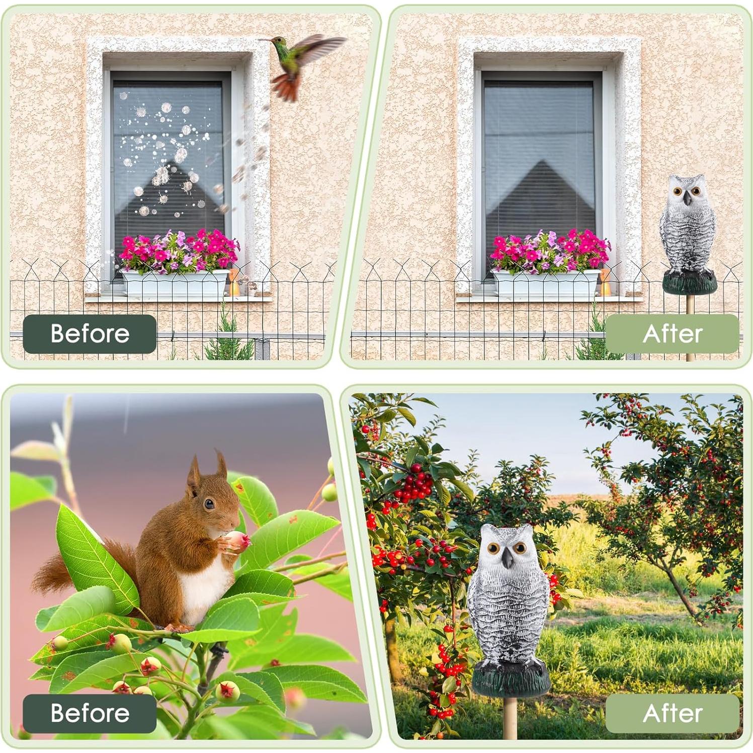 Estatua de Búho Falso Lomrsiul - 3 Paquetes, 20.5 cm