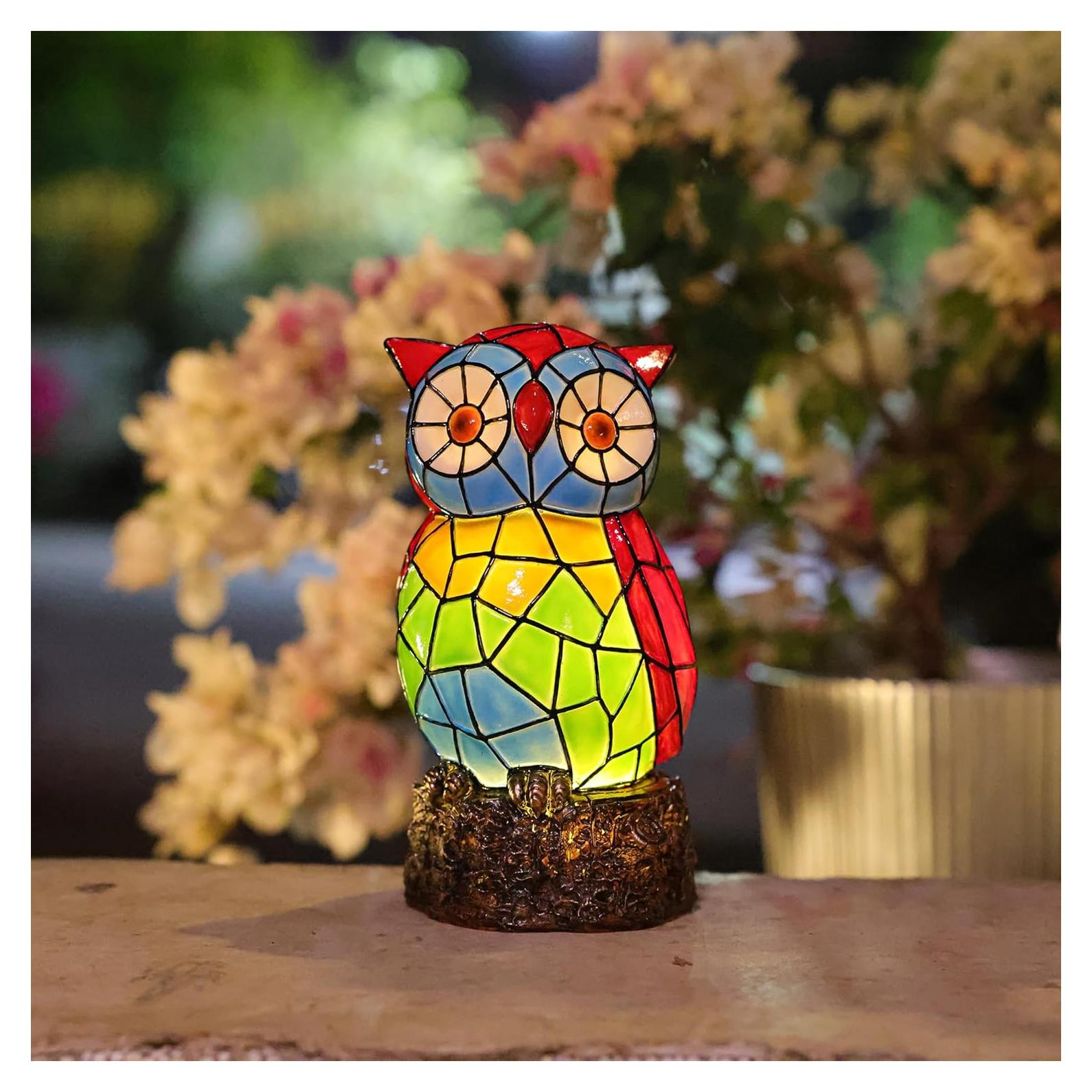 Estatua de Búho Solar Rezpuao para Jardín 22 cm