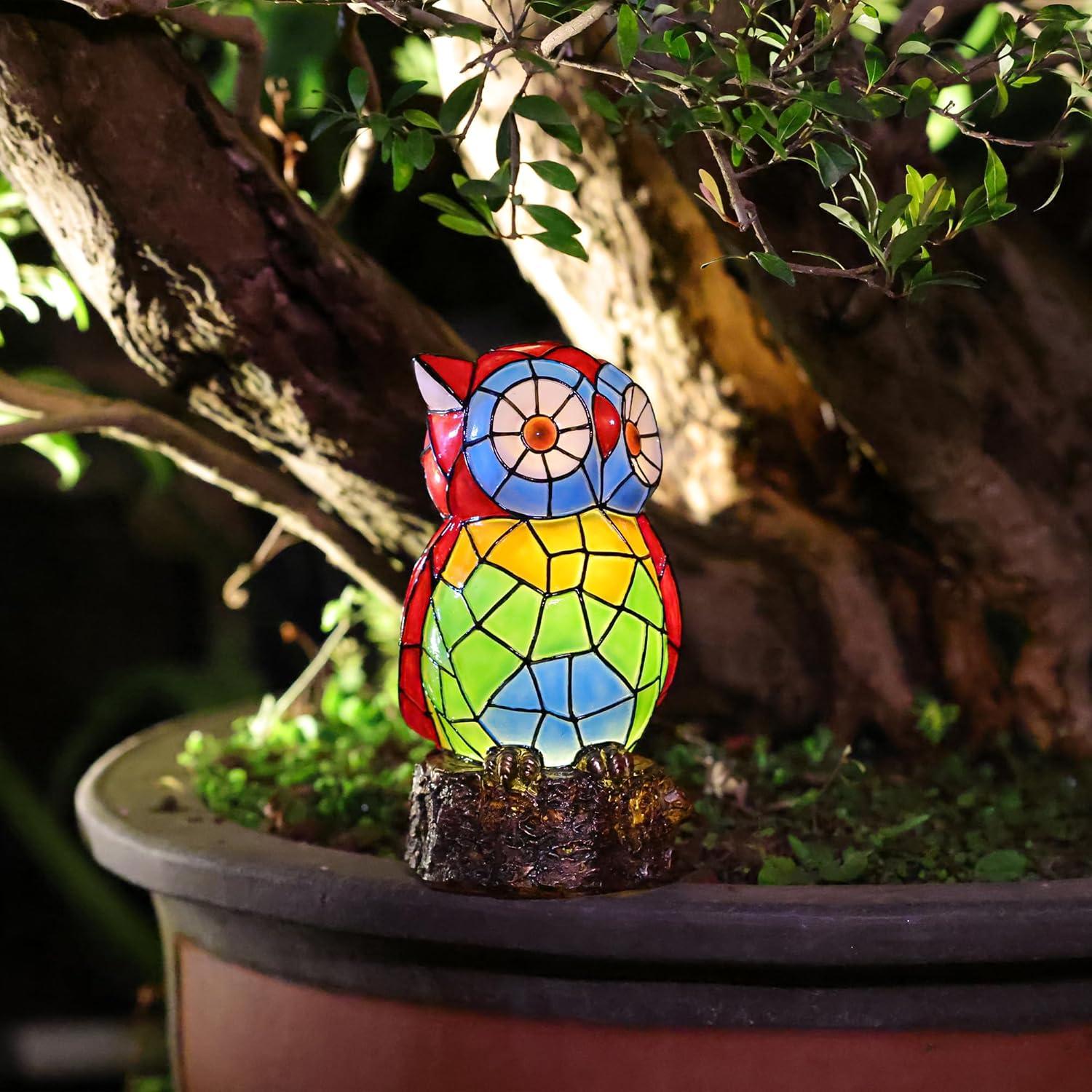 Estatua de Búho Solar Rezpuao para Jardín 22 cm