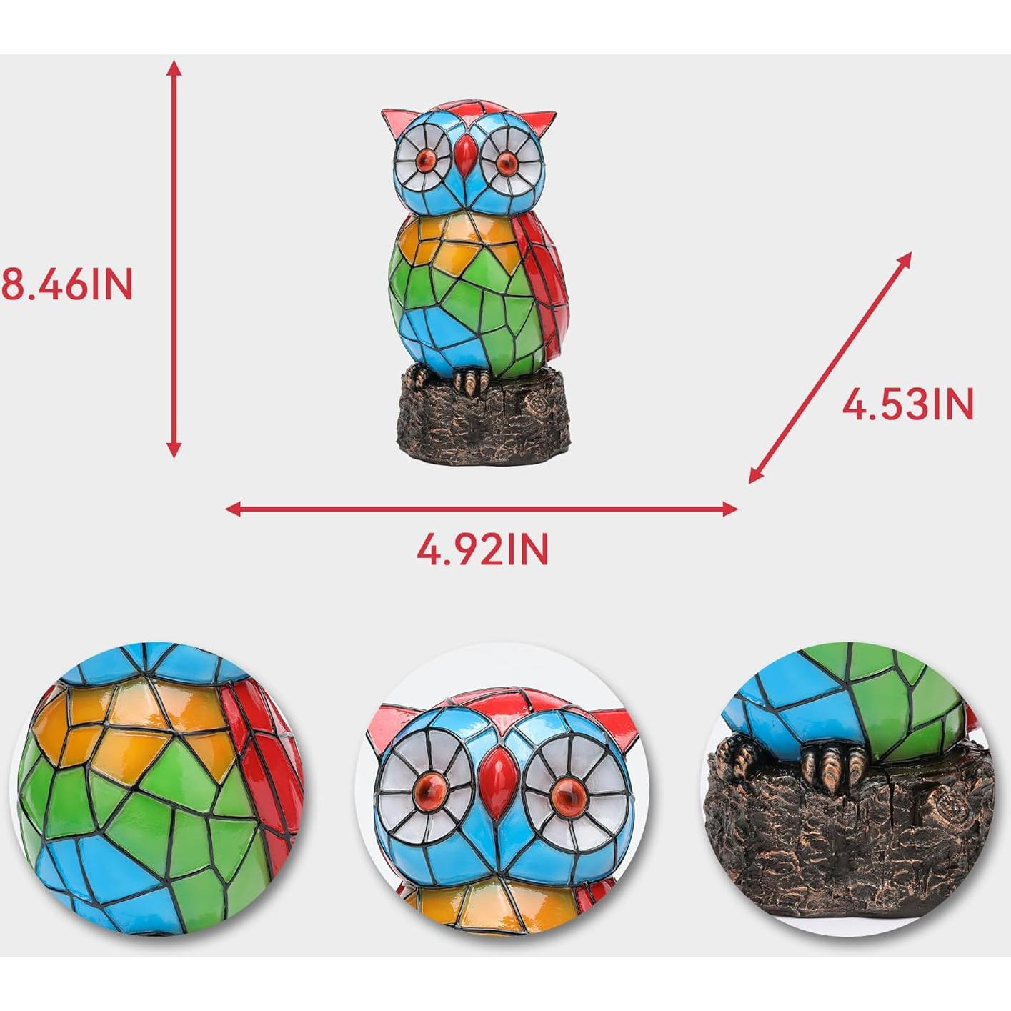 Estatua de Búho Solar Rezpuao para Jardín 22 cm