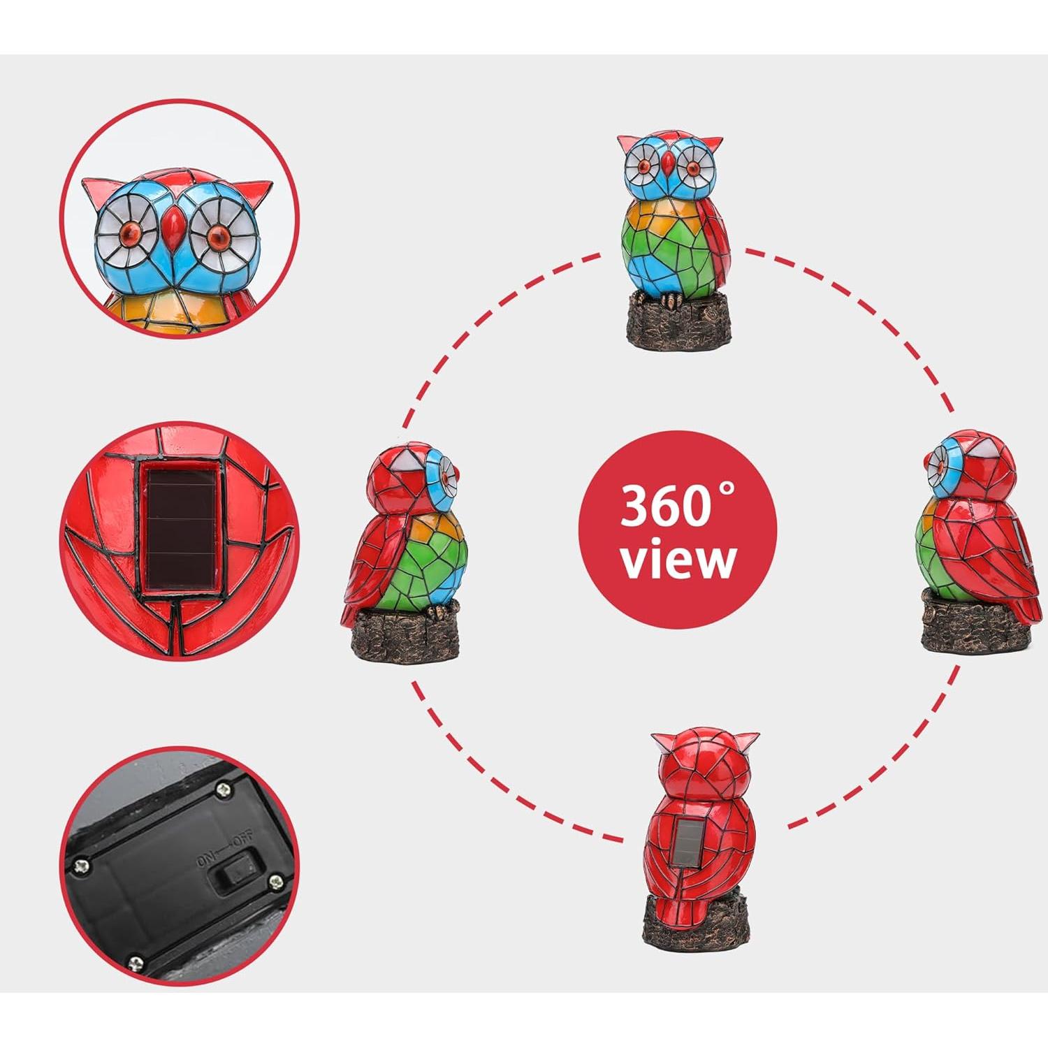 Estatua de Búho Solar Rezpuao para Jardín 22 cm