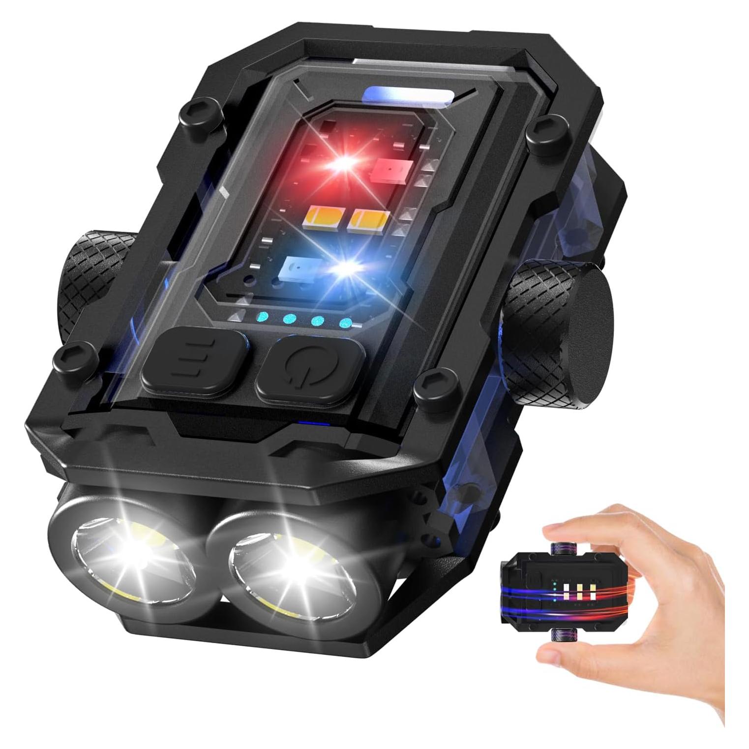 Mini Linterna de Llavero PINSAI LED Recargable USB C 360°