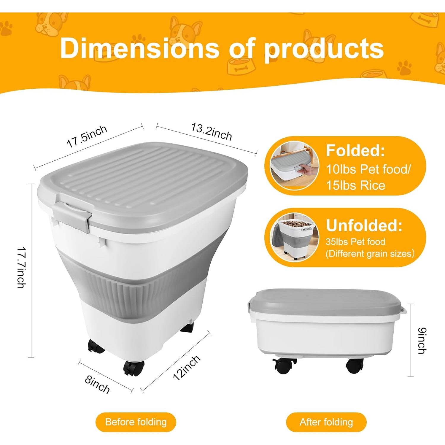 Contenedor de Almacenamiento de Comida para Perros NXIZOLI 35 L
