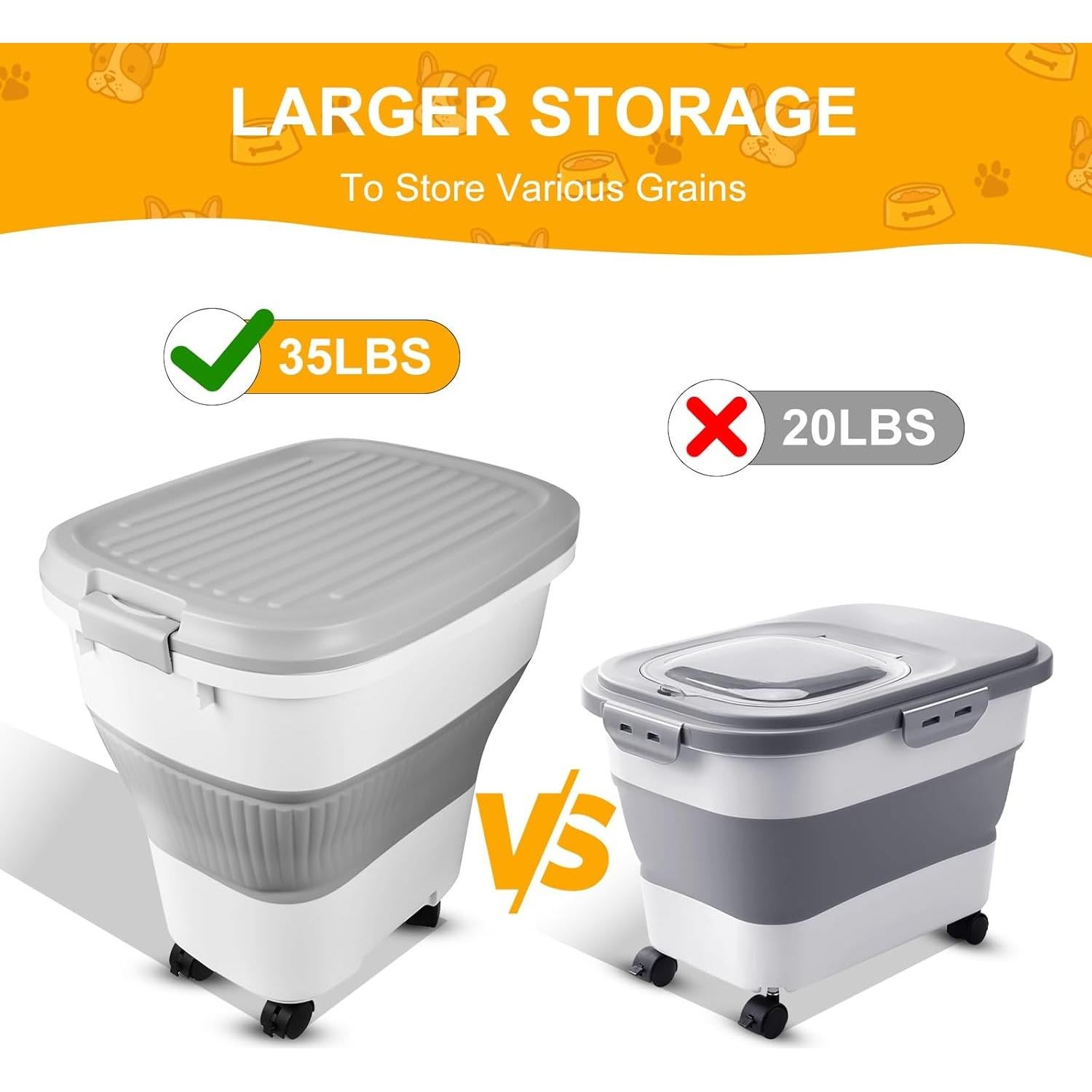 Contenedor de Almacenamiento de Comida para Perros NXIZOLI 35 L