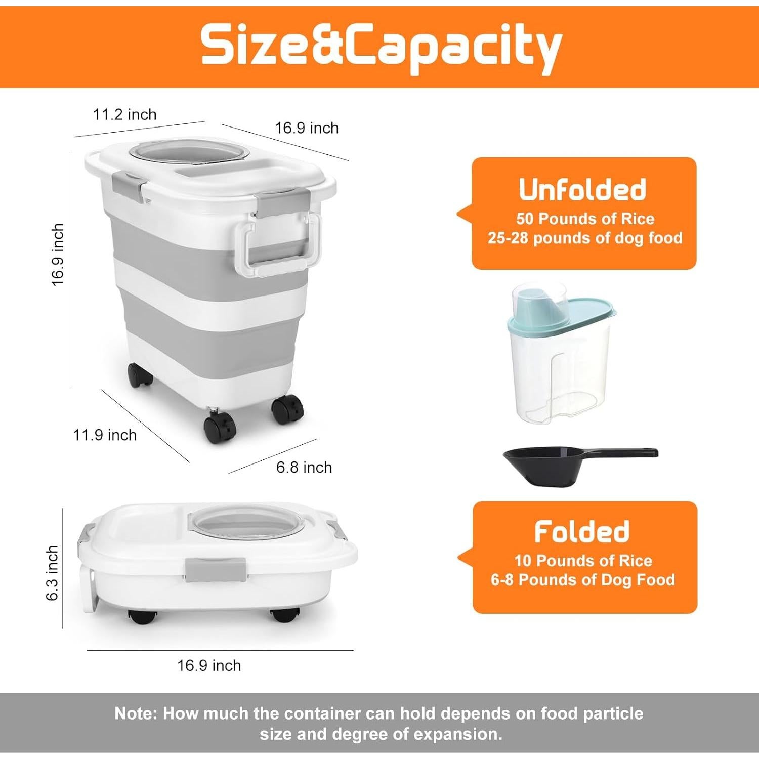 Contenedor Plegable Beyoung 11.3-22.7kg para Comida de Perros