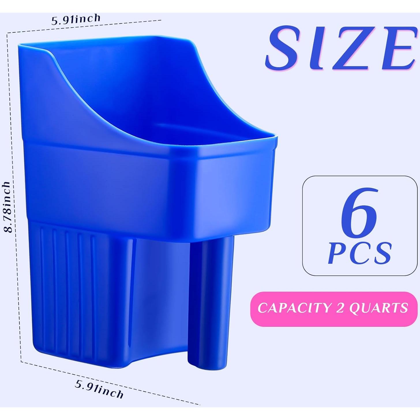 Set de 6 Cucharones de Plástico Baderke 2L Azul Apilables