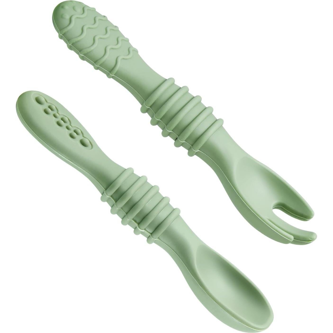 Set de 6 Cucharas y Tenedores de Silicona PandaEar para Bebés