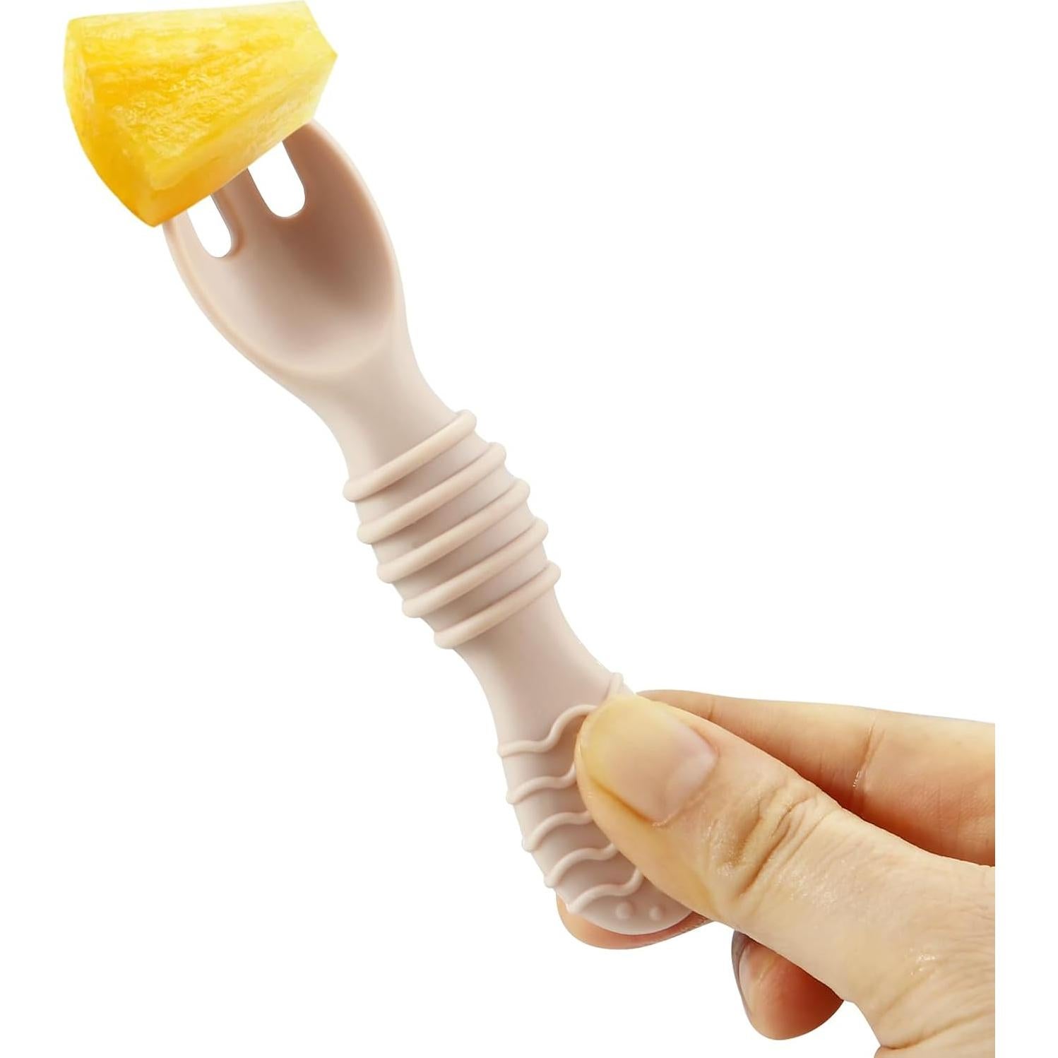 Set de 6 Cucharas y Tenedores de Silicona PandaEar para Bebés