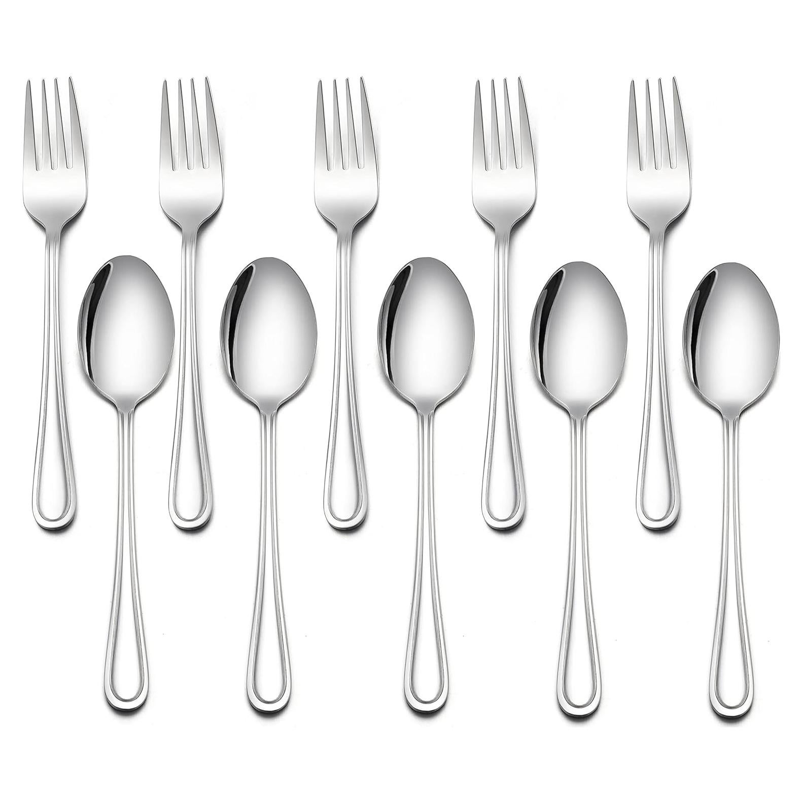 LIANYU Juego de Cubiertos para Niños 10 Piezas Acero Inoxidable