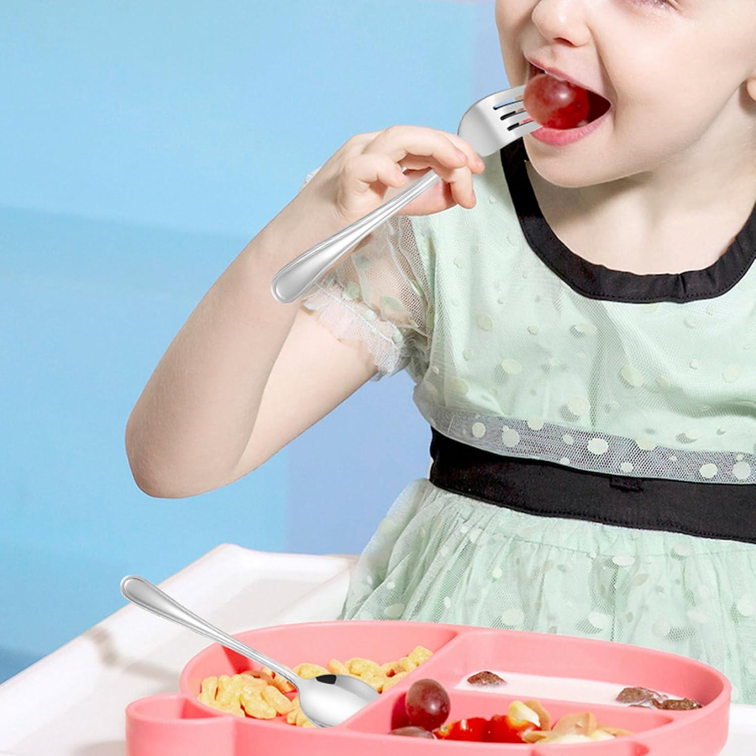 LIANYU Juego de Cubiertos para Niños 10 Piezas Acero Inoxidable