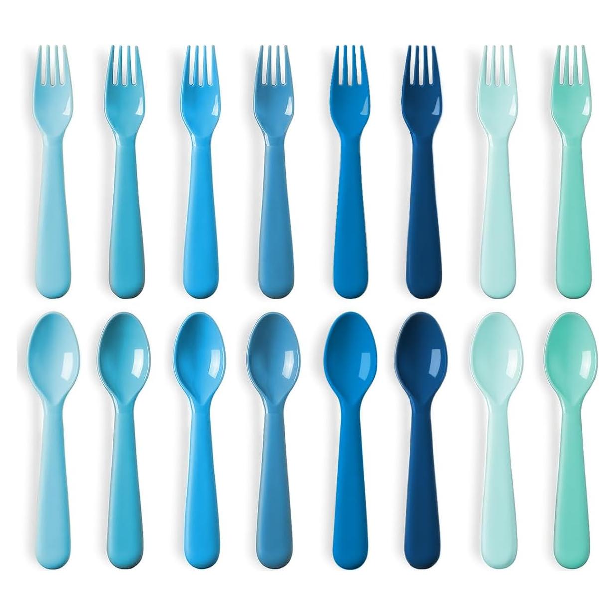 Juego de Utensilios para Niños 16 Piezas Plaskidy Azul