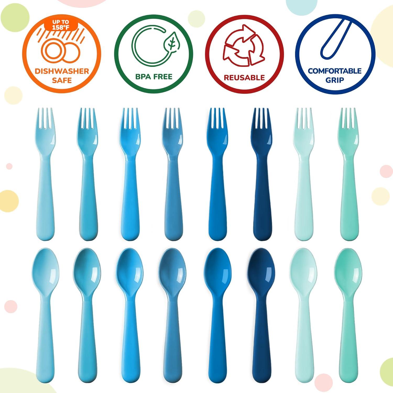 Juego de Utensilios para Niños 16 Piezas Plaskidy Azul