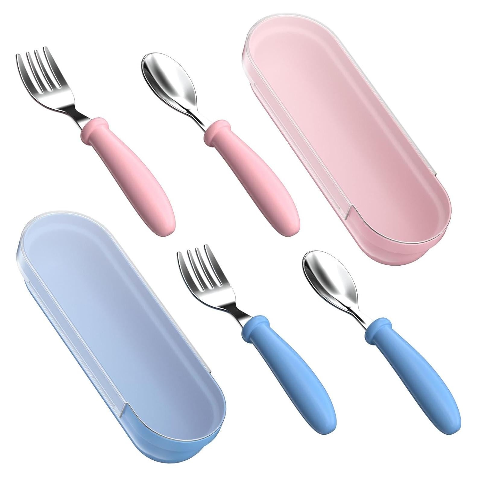 Set de Utensilios para Niños WXCWYQR - 4 Piezas Acero Inoxidable