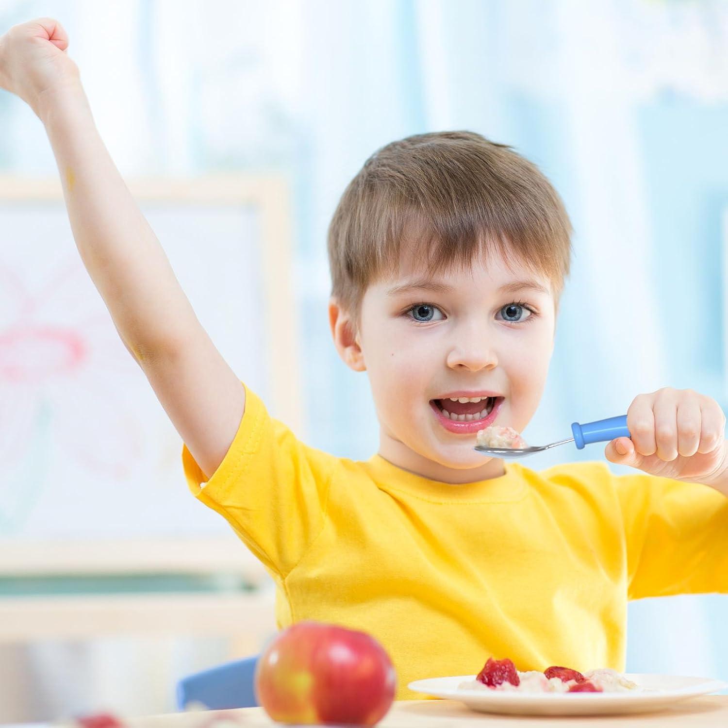 Set de Utensilios para Niños WXCWYQR - 4 Piezas Acero Inoxidable