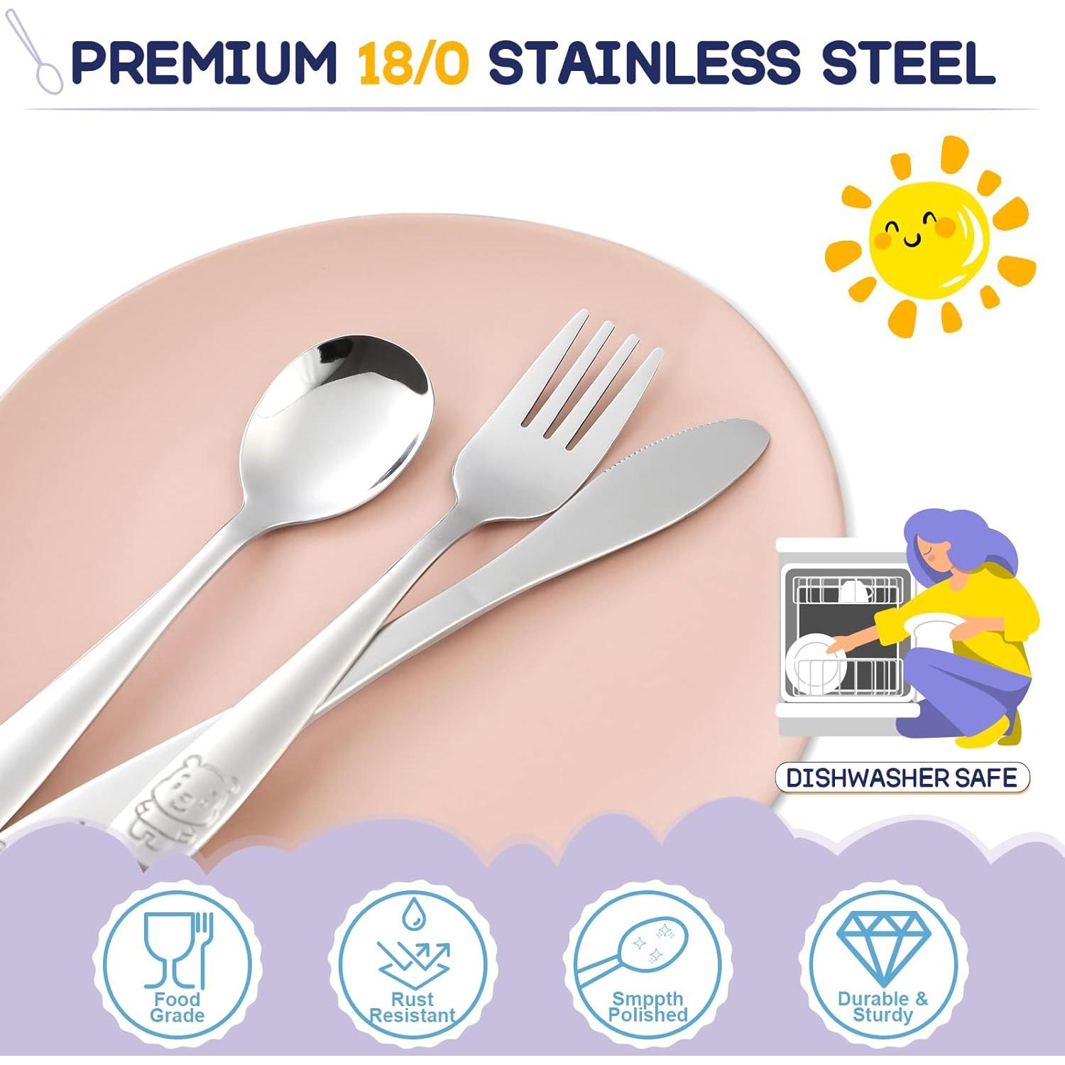 Juego de Utensilios para Niños VITEVER 12 Piezas Acero Inoxidable