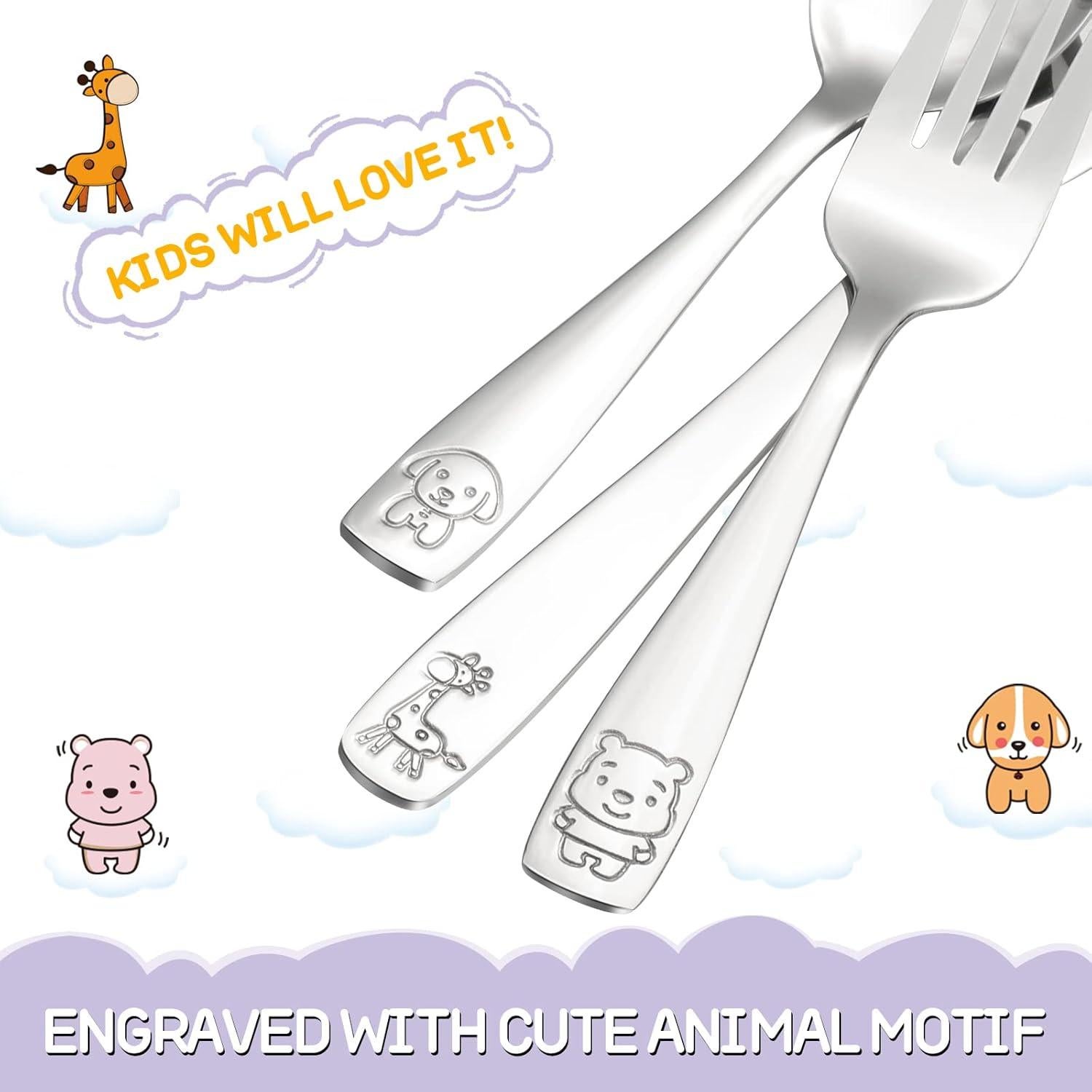 Juego de Utensilios para Niños VITEVER 12 Piezas Acero Inoxidable